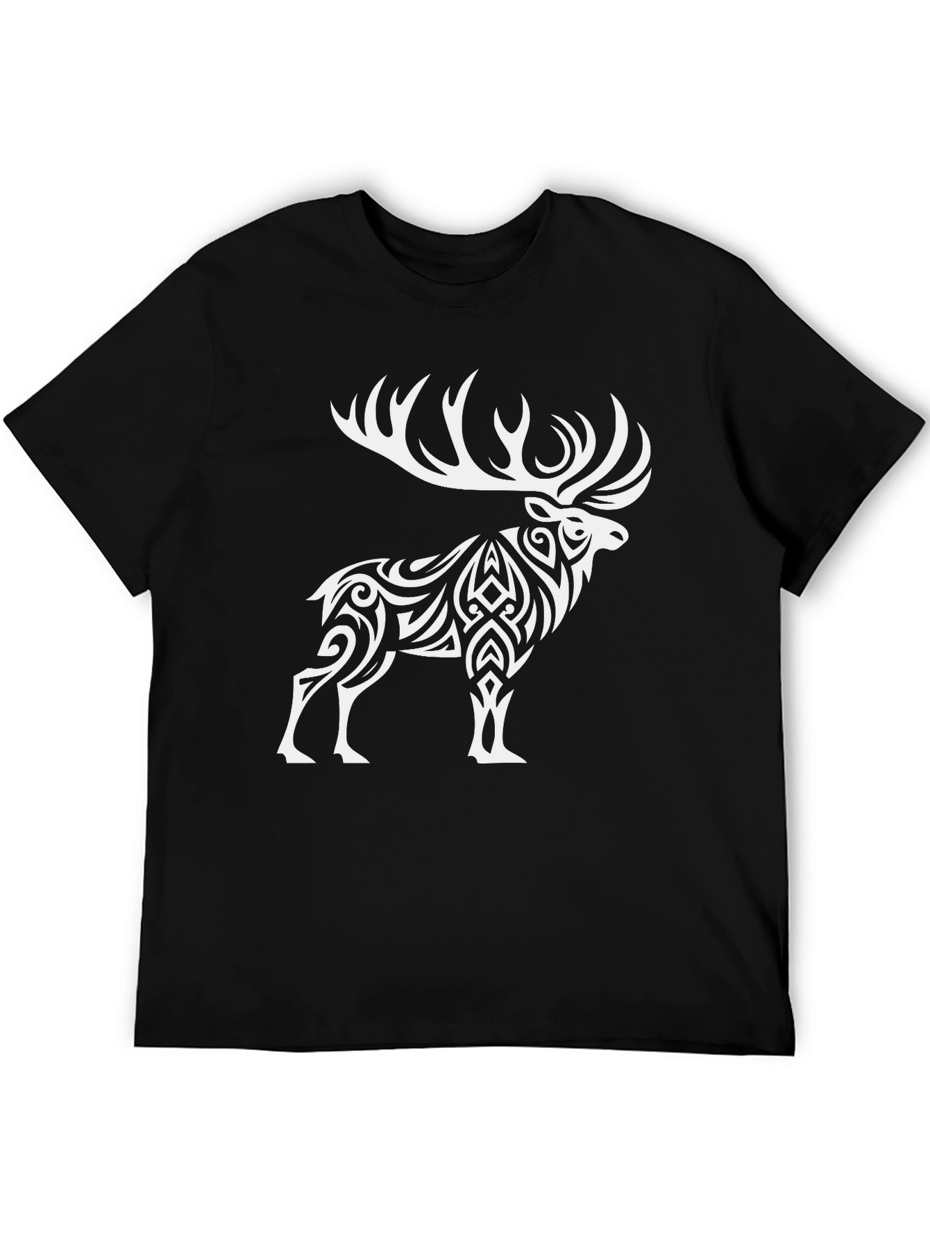 Black Tribal Elk Graphic Tee - Black view 5