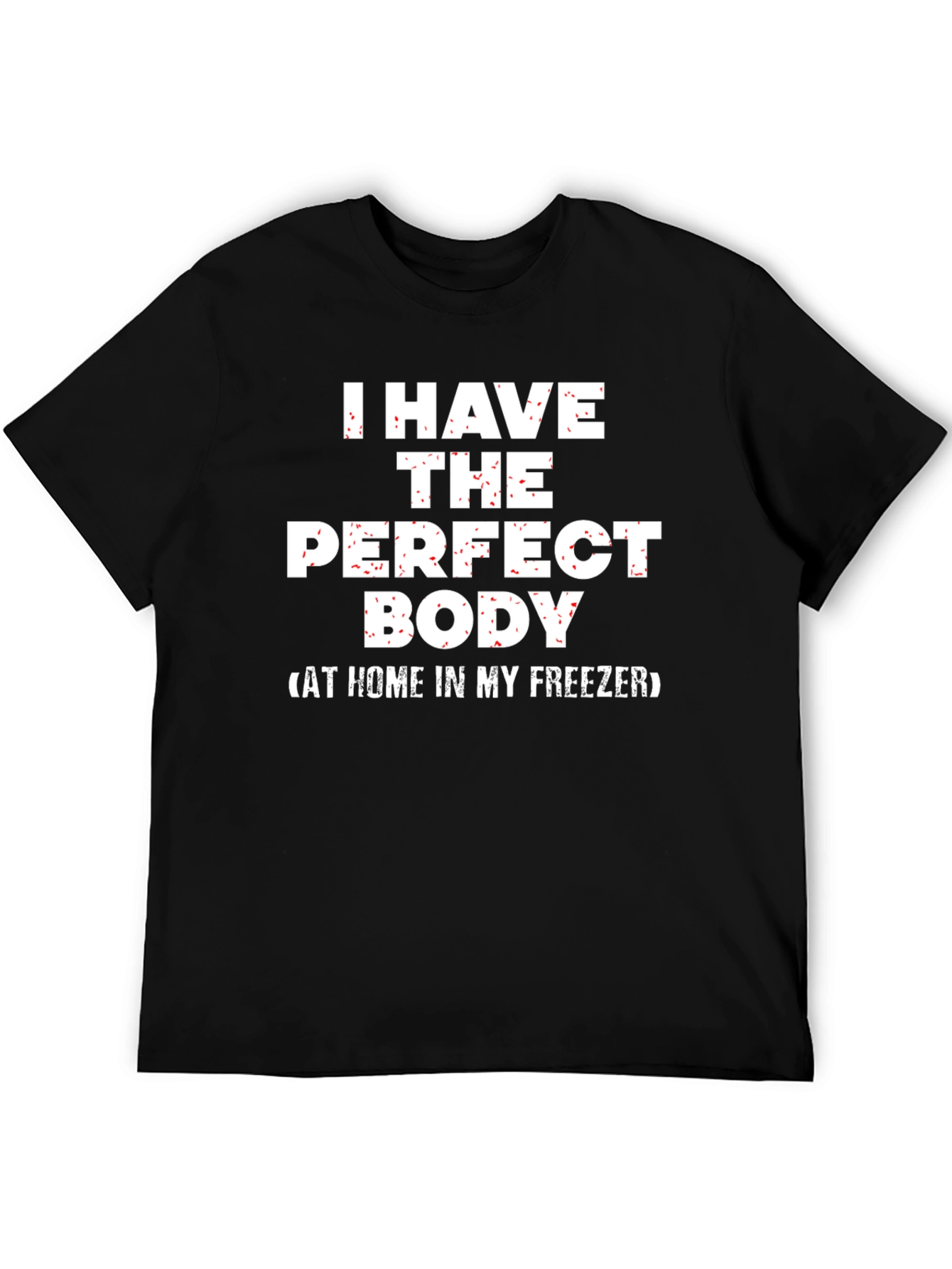 Black Funny "Perfect Body" Graphic Tee - Black Cotton T-Shirt view 5