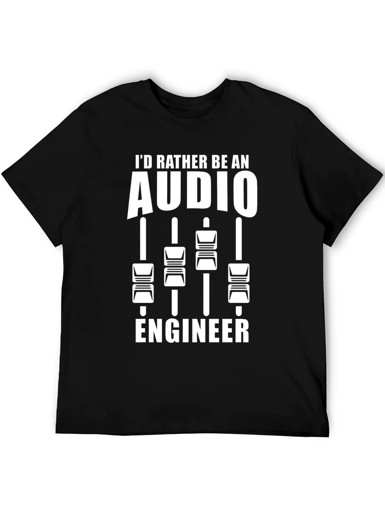 Black Audio Engineer T-Shirt Mixing Board Music Production Tee view 5
