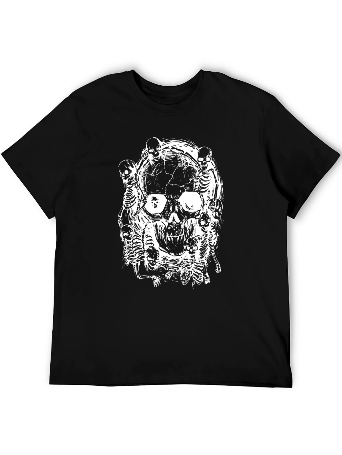 Black Skull & Skeleton Black Graphic Tee view 5