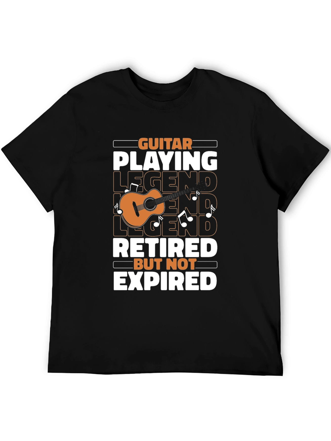 Black Guitar Legend Retired T-Shirt - Music Lover Gift view 5