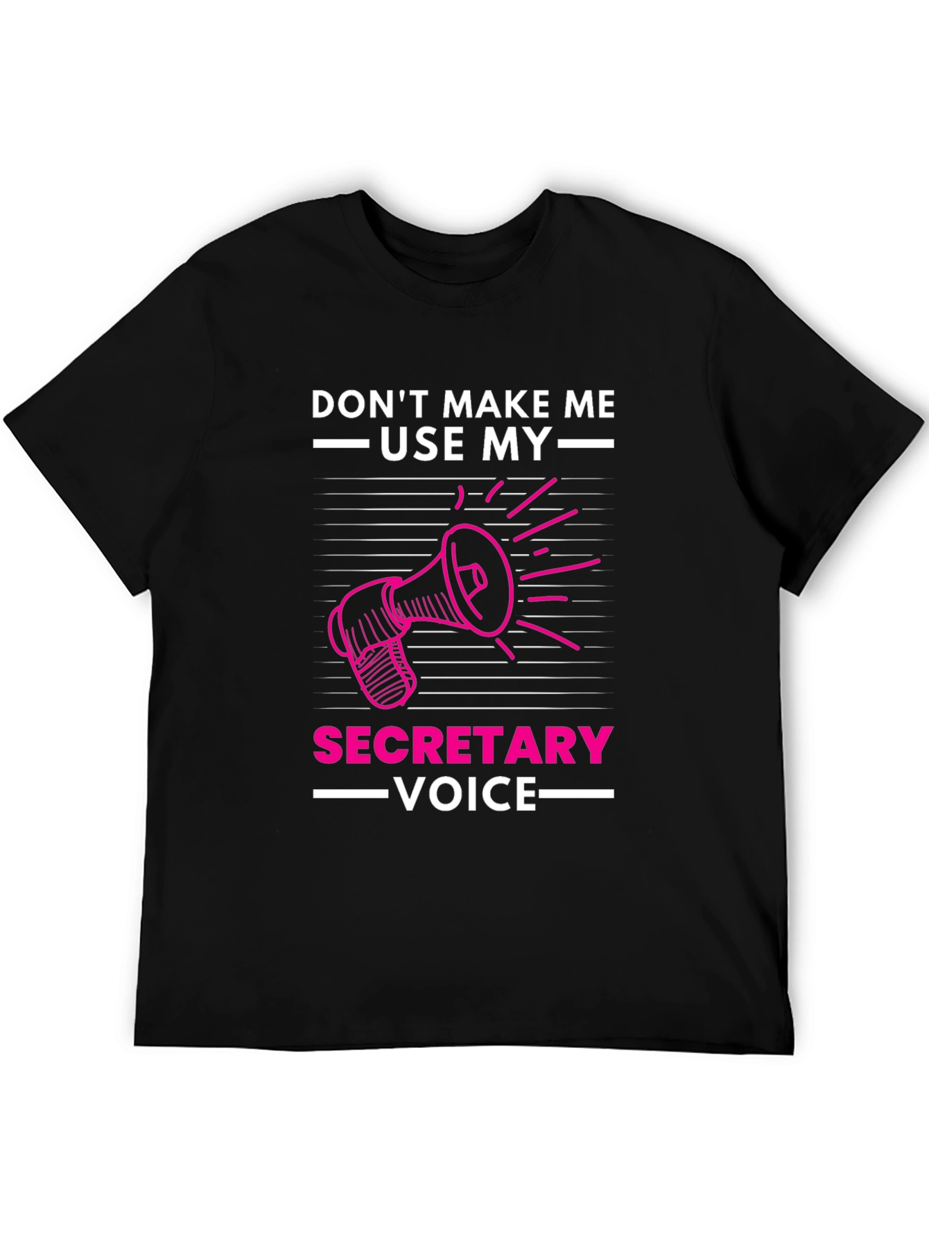 Black Funny Secretary Voice Graphic T-Shirt view 5