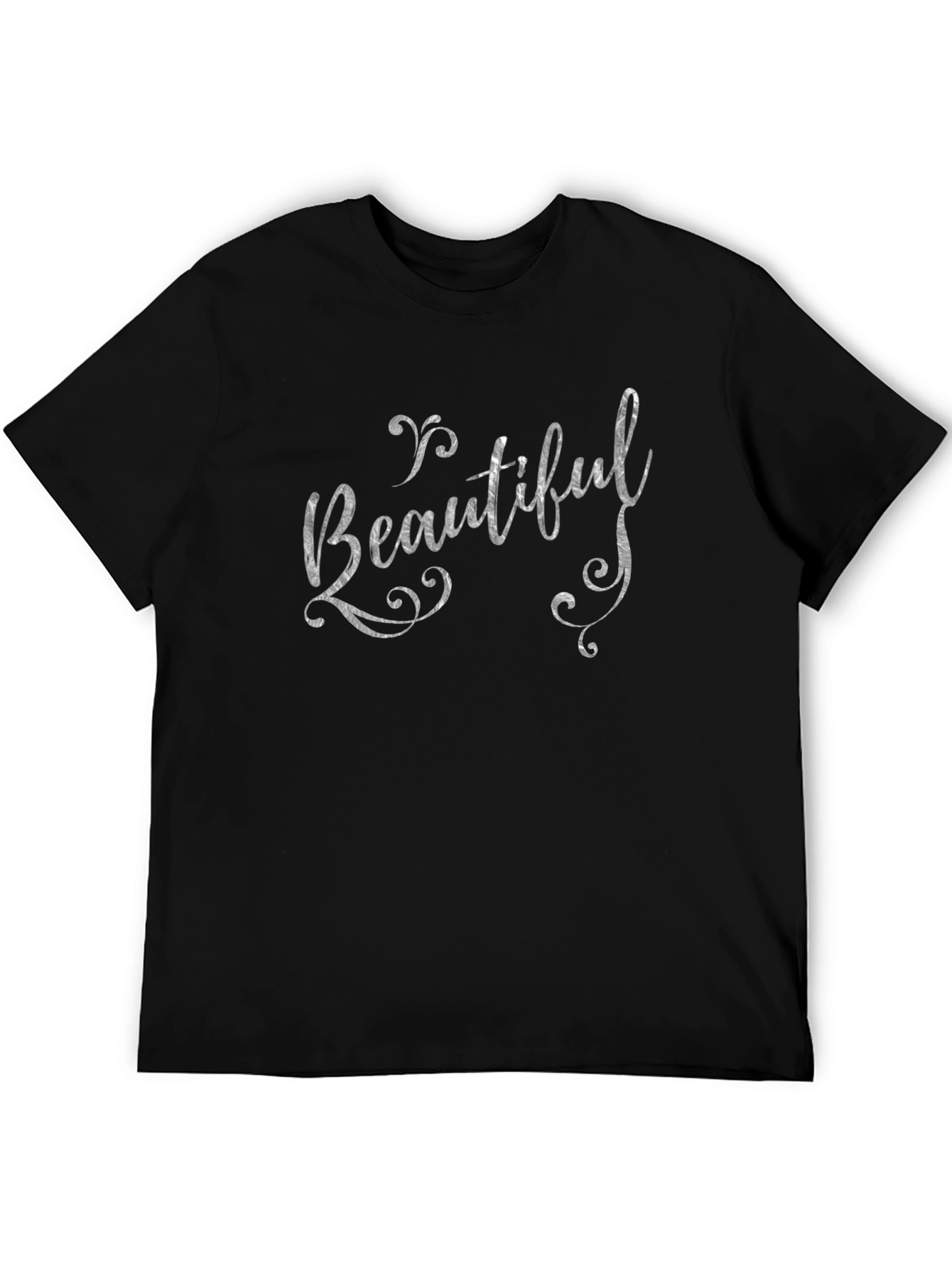 Black Beautiful Graphic Tee - Stylish Black Cotton Shirt view 5