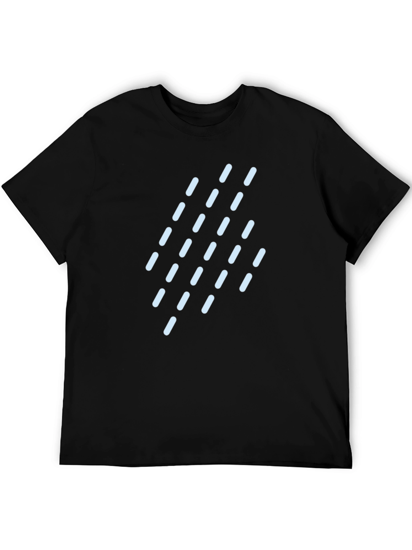 Black Modern Raindrop Pattern Black T-Shirt view 5