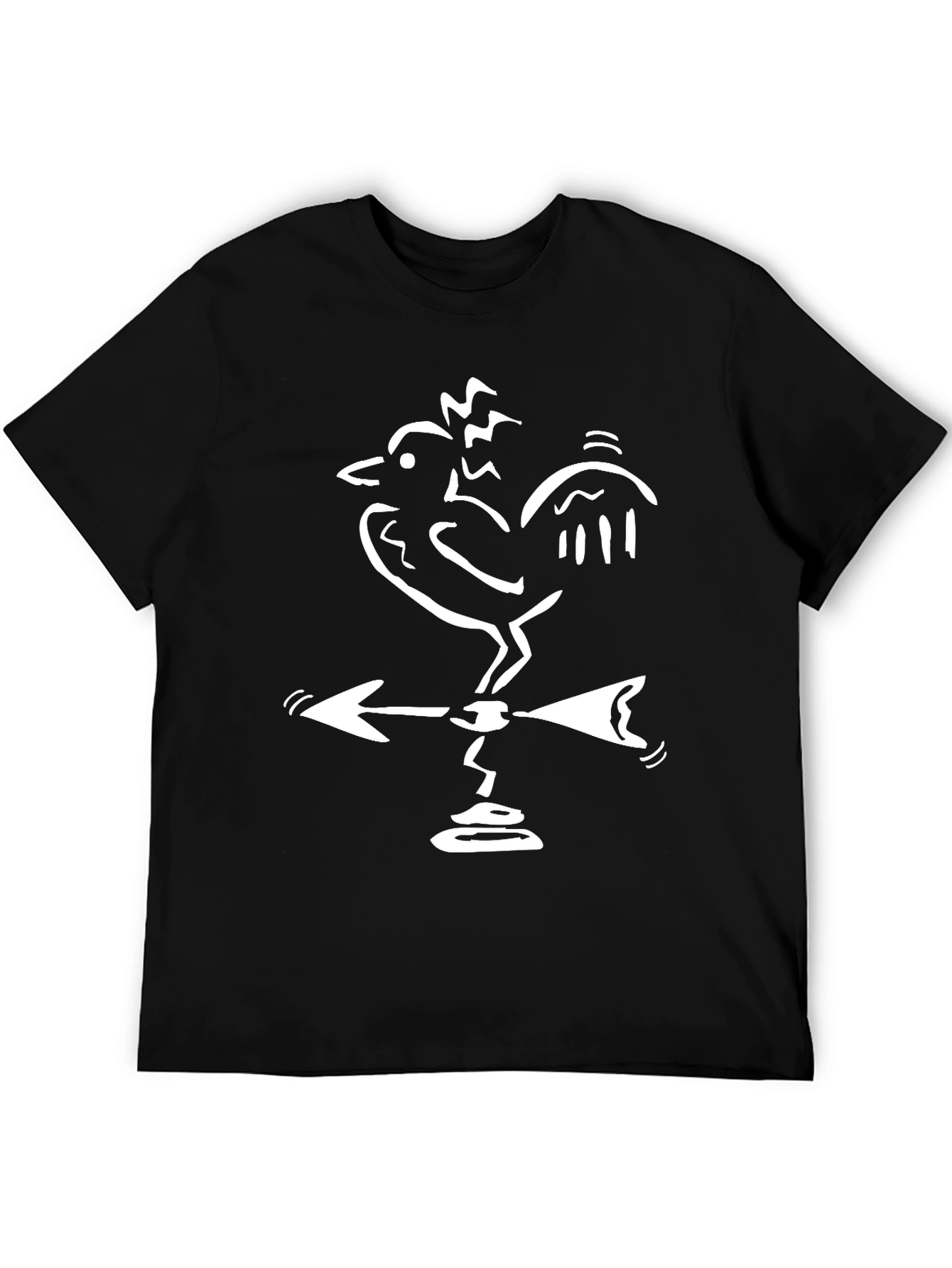 Black Rooster Weathervane Graphic Tee - Black Cotton Blend view 5