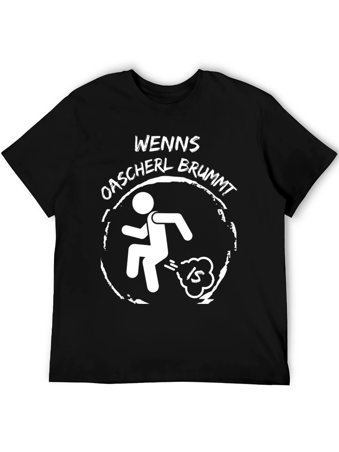 Black Funny Graphic Tee - 'Wenns Oascherl Brummt' view 5