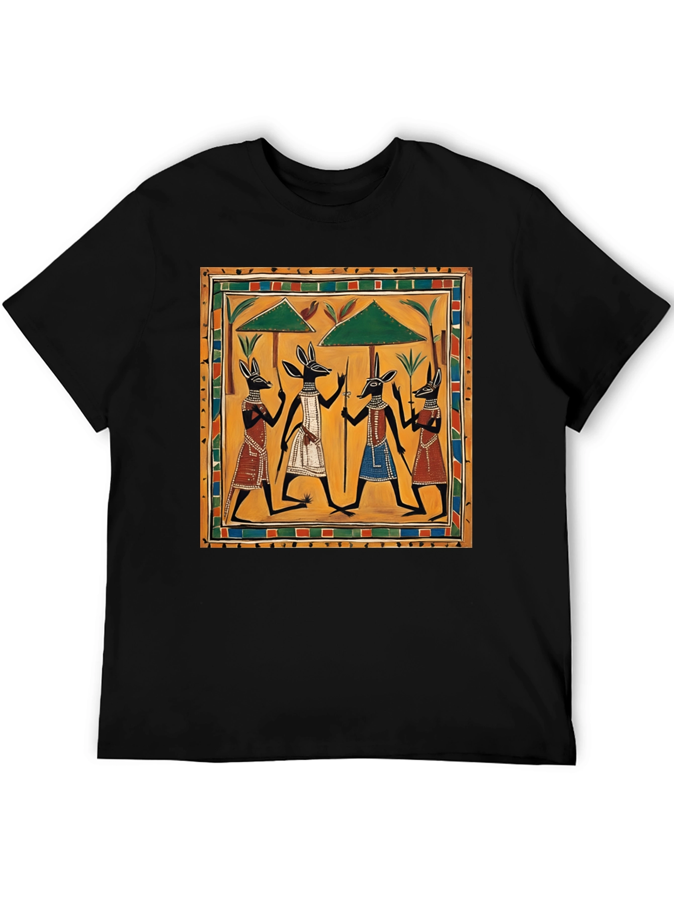 Black Egyptian Anubis Art Graphic Tee view 5