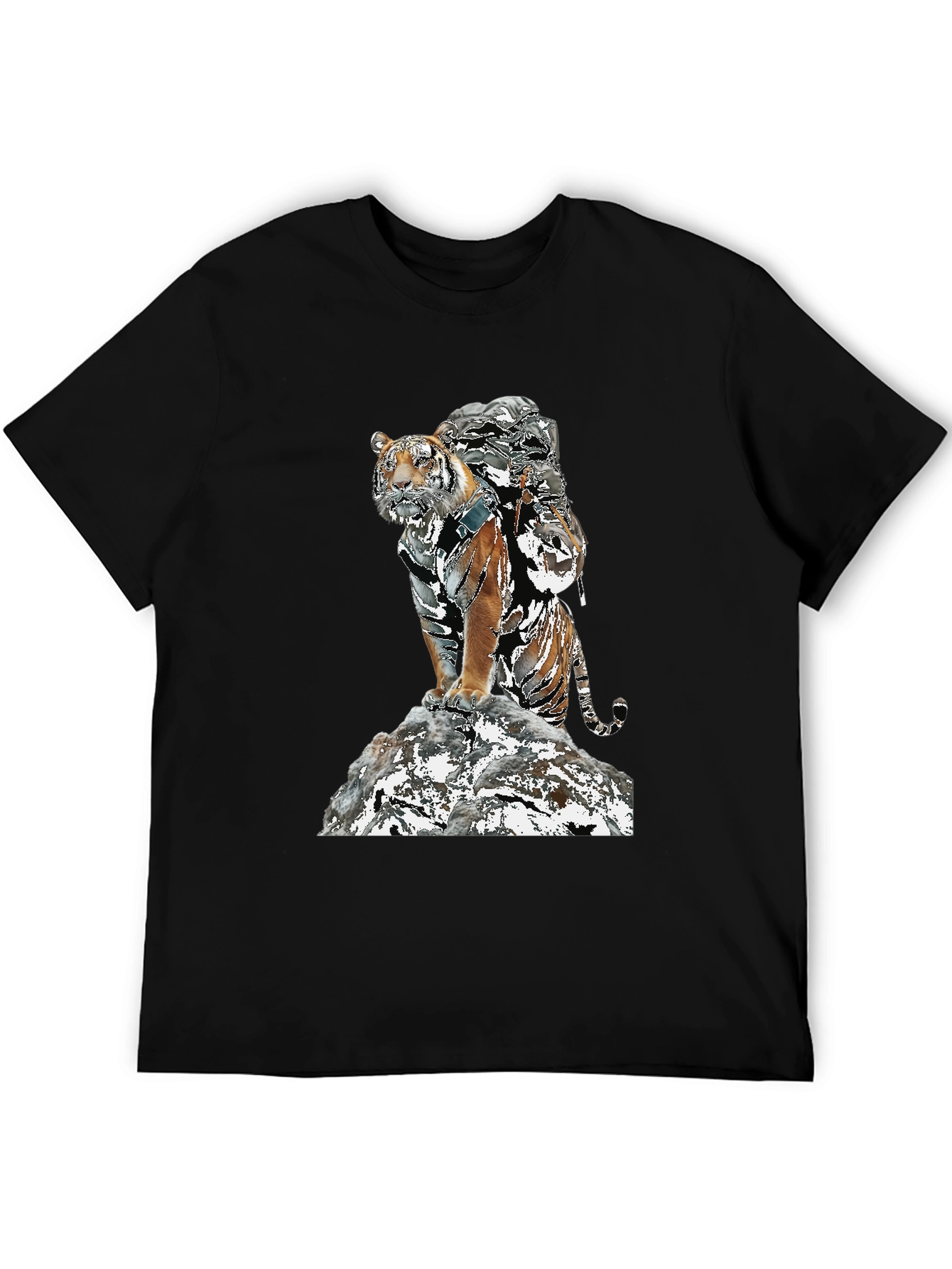 Black Tiger Graphic Tee - Black Cotton Blend view 5