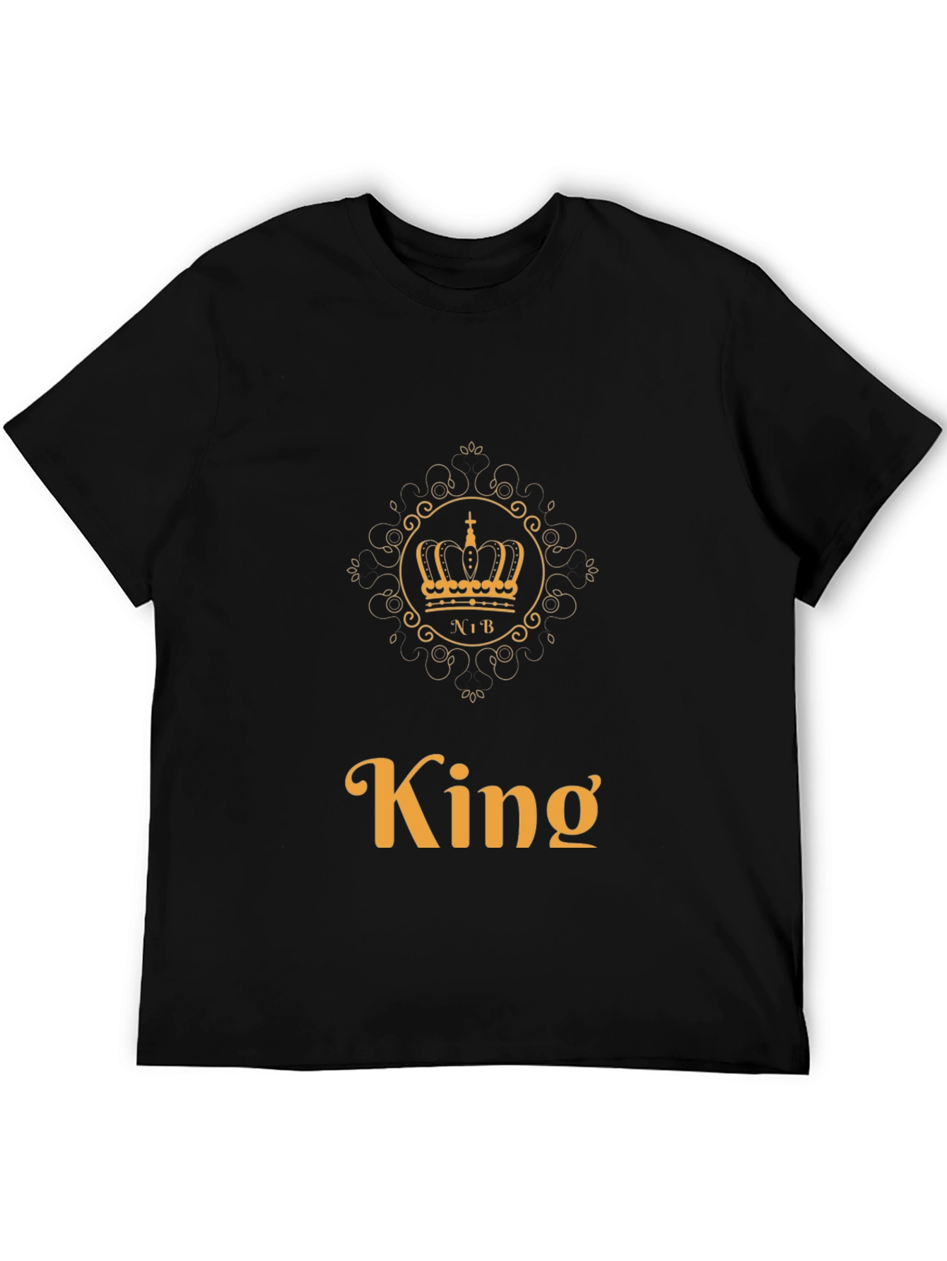 Black King Crown Graphic Tee - Trendy Men's T-Shirt view 5