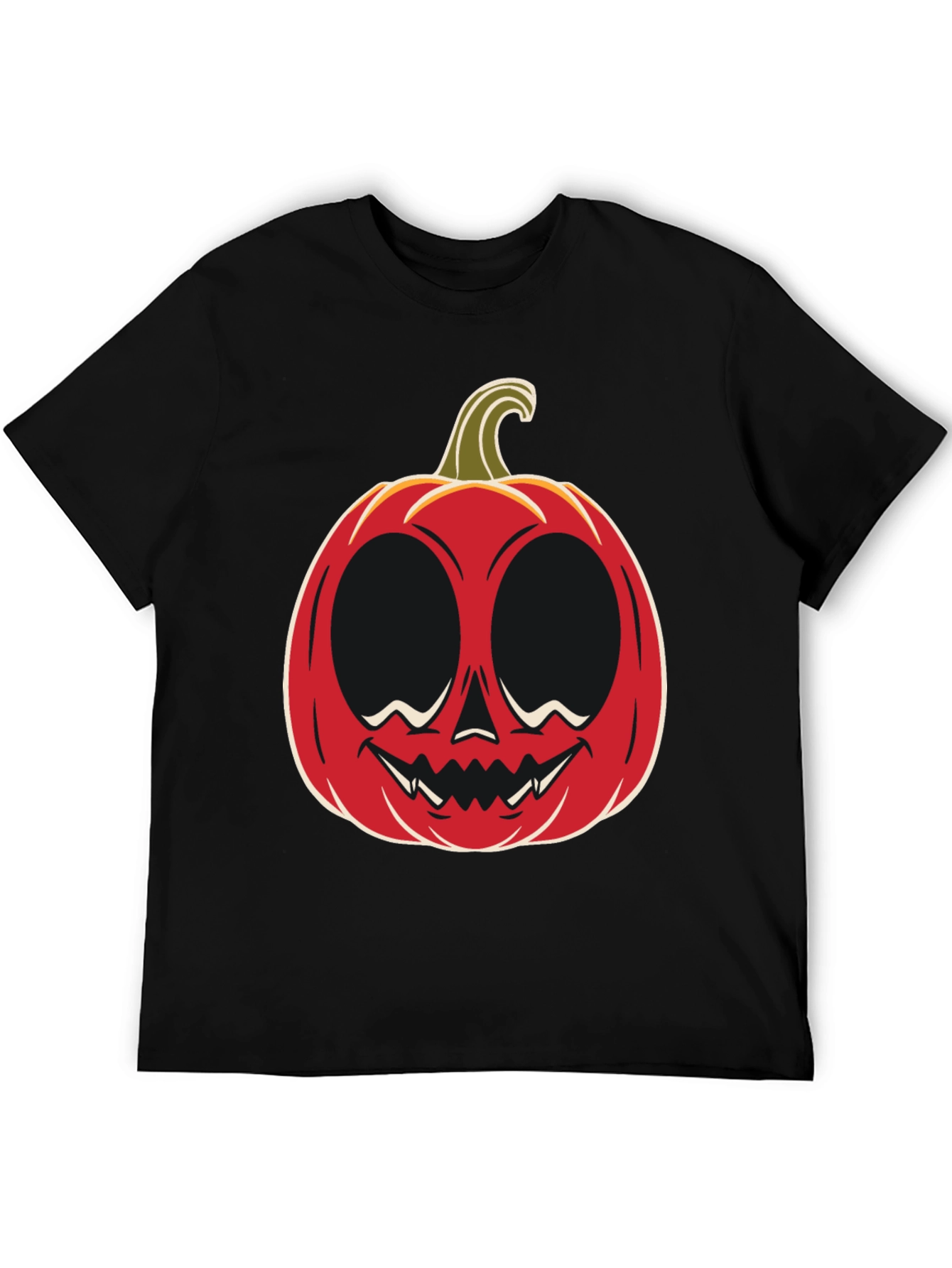 Black Halloween Pumpkin Face Graphic Tee view 5