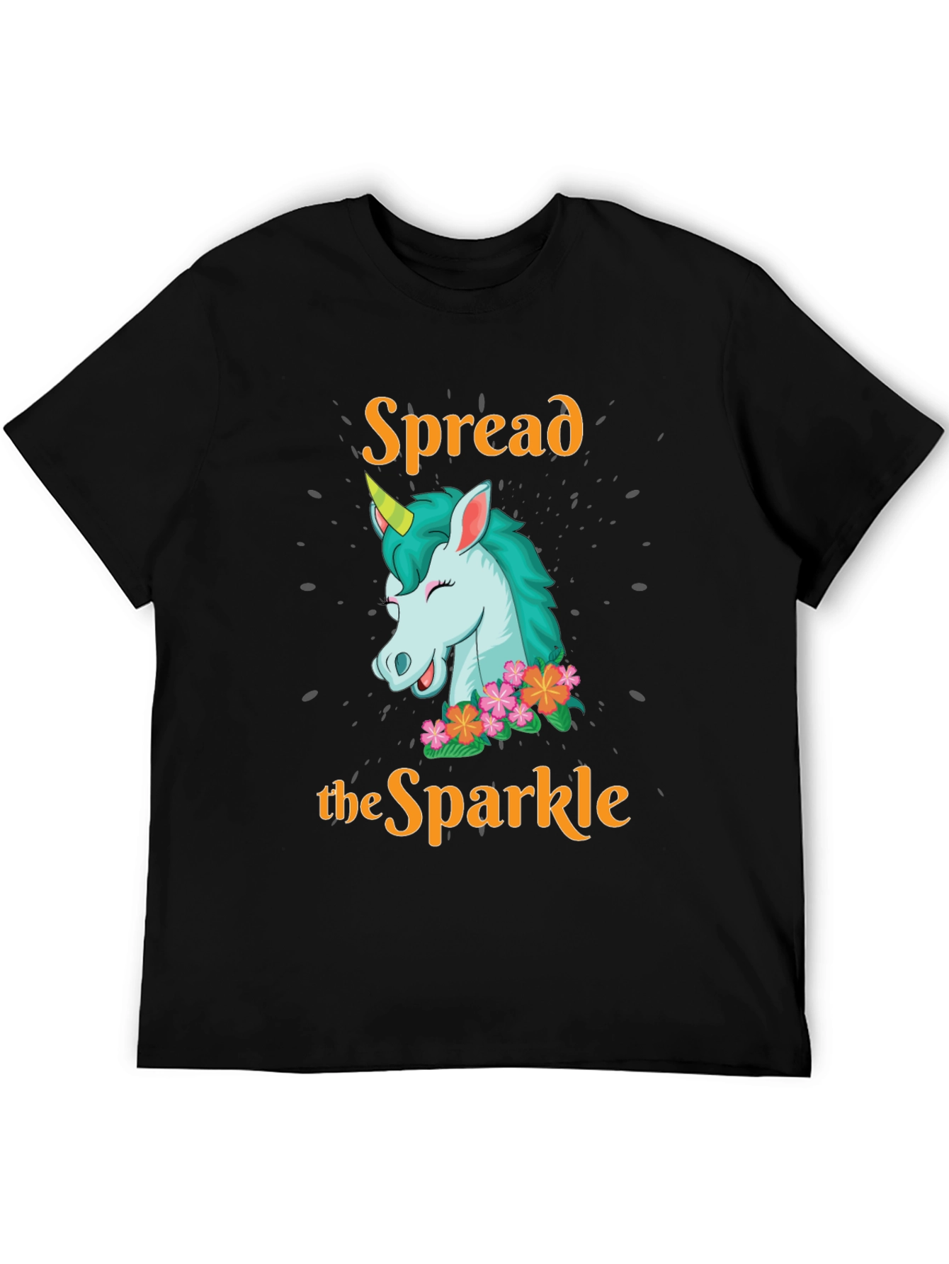 Black Spread the Sparkle Unicorn T-Shirt view 5