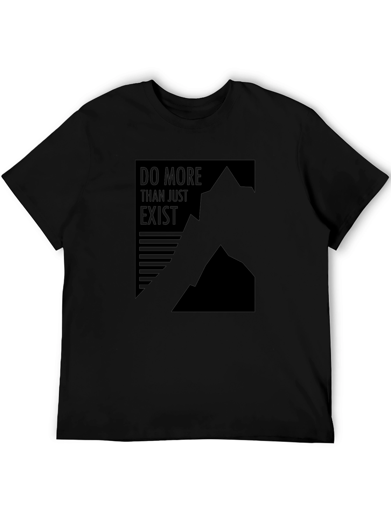 Black Motivational Graphic Tee - Do More Than Exist Black T-Shirt view 5