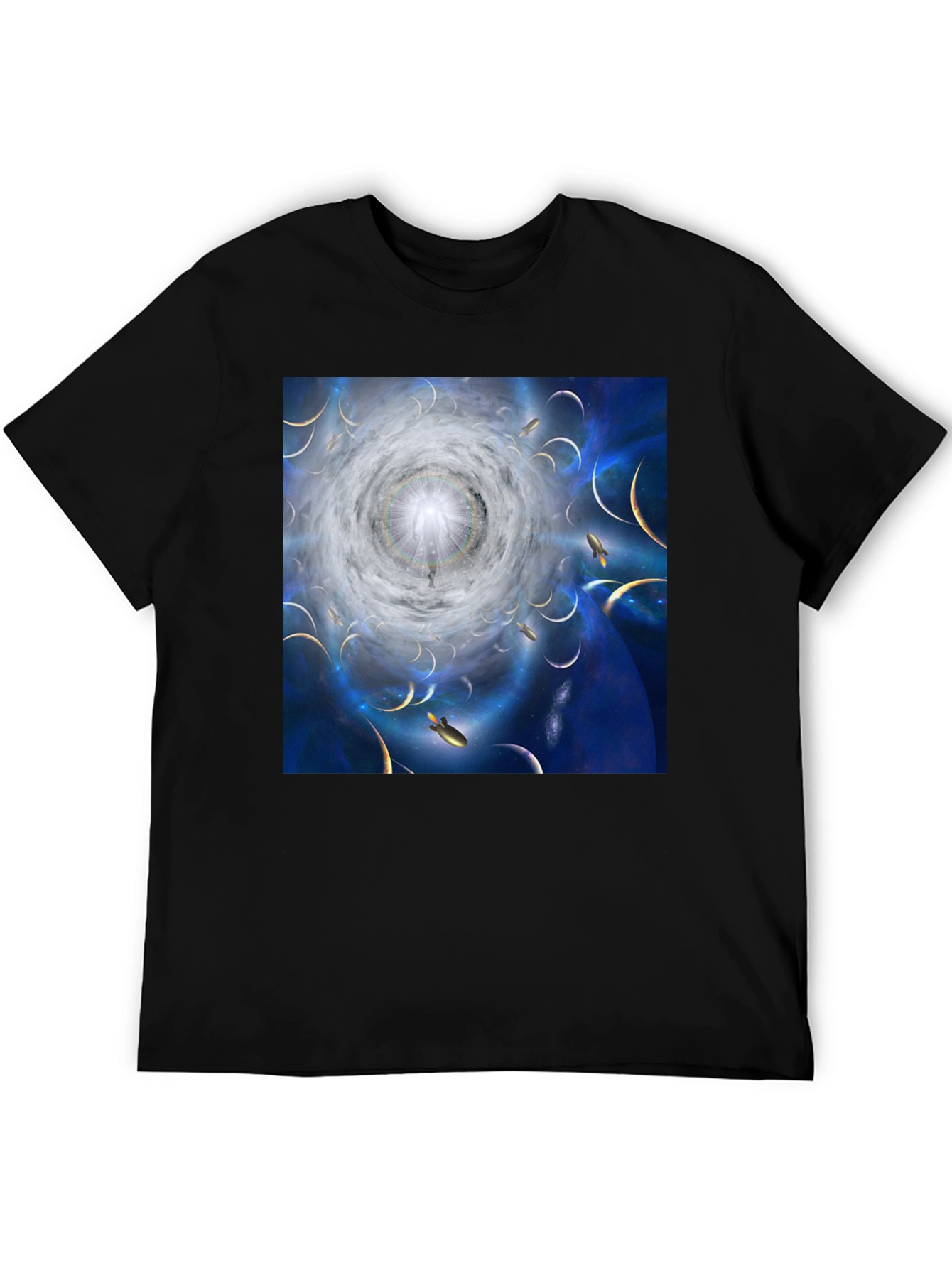Black Celestial Dreamscape Graphic T-Shirt view 5