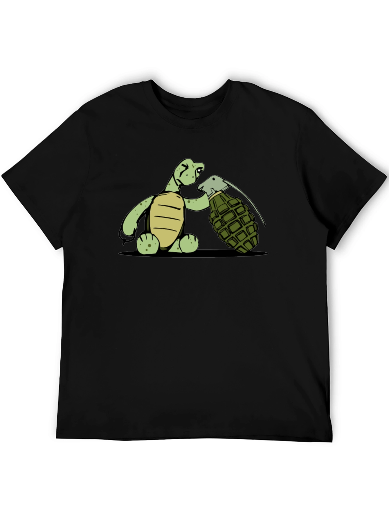 Black Turtle Grenade Graphic Tee - Black Cotton T-Shirt view 5