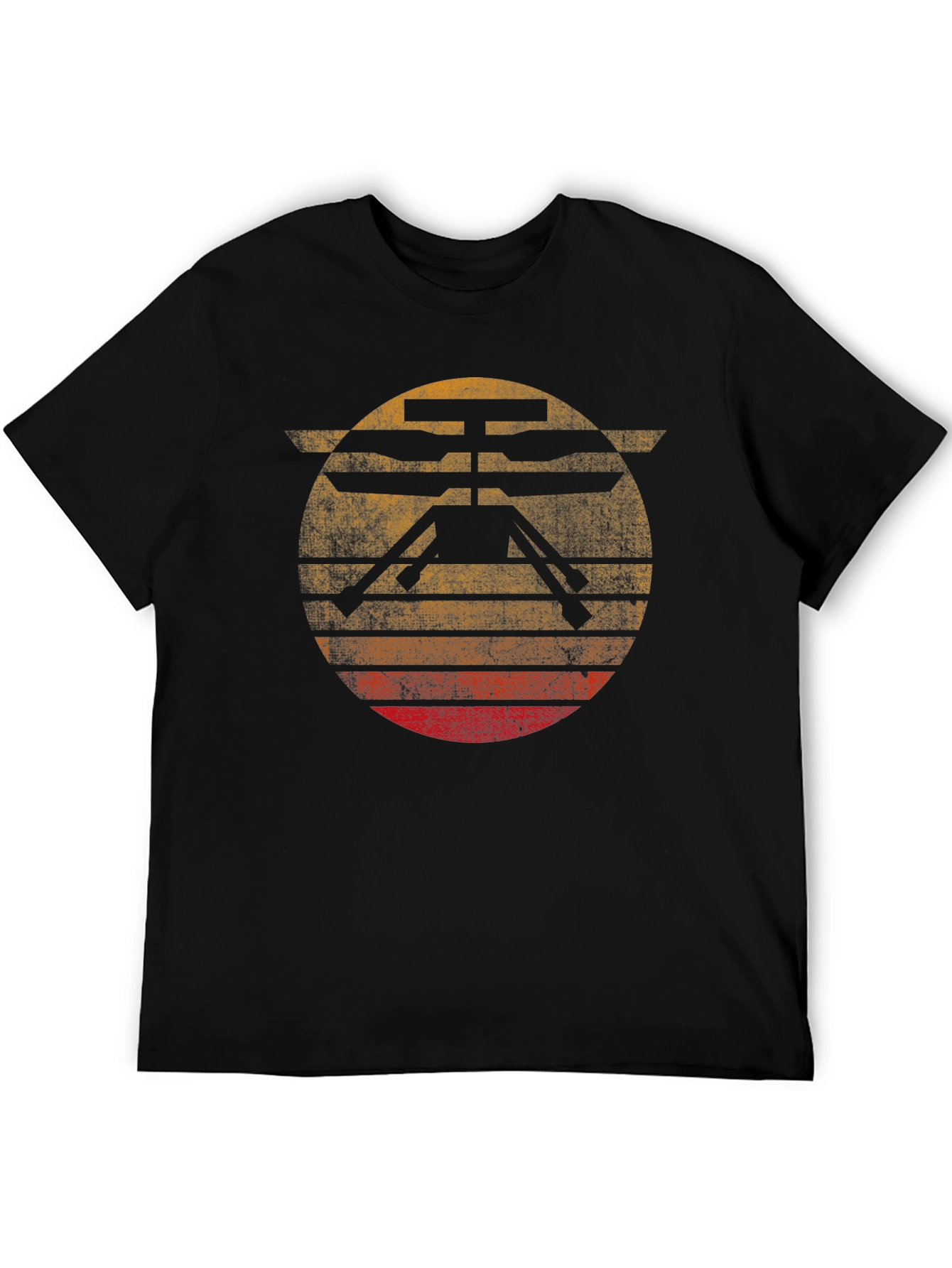 Black Mars Helicopter T-Shirt - Retro Style view 5