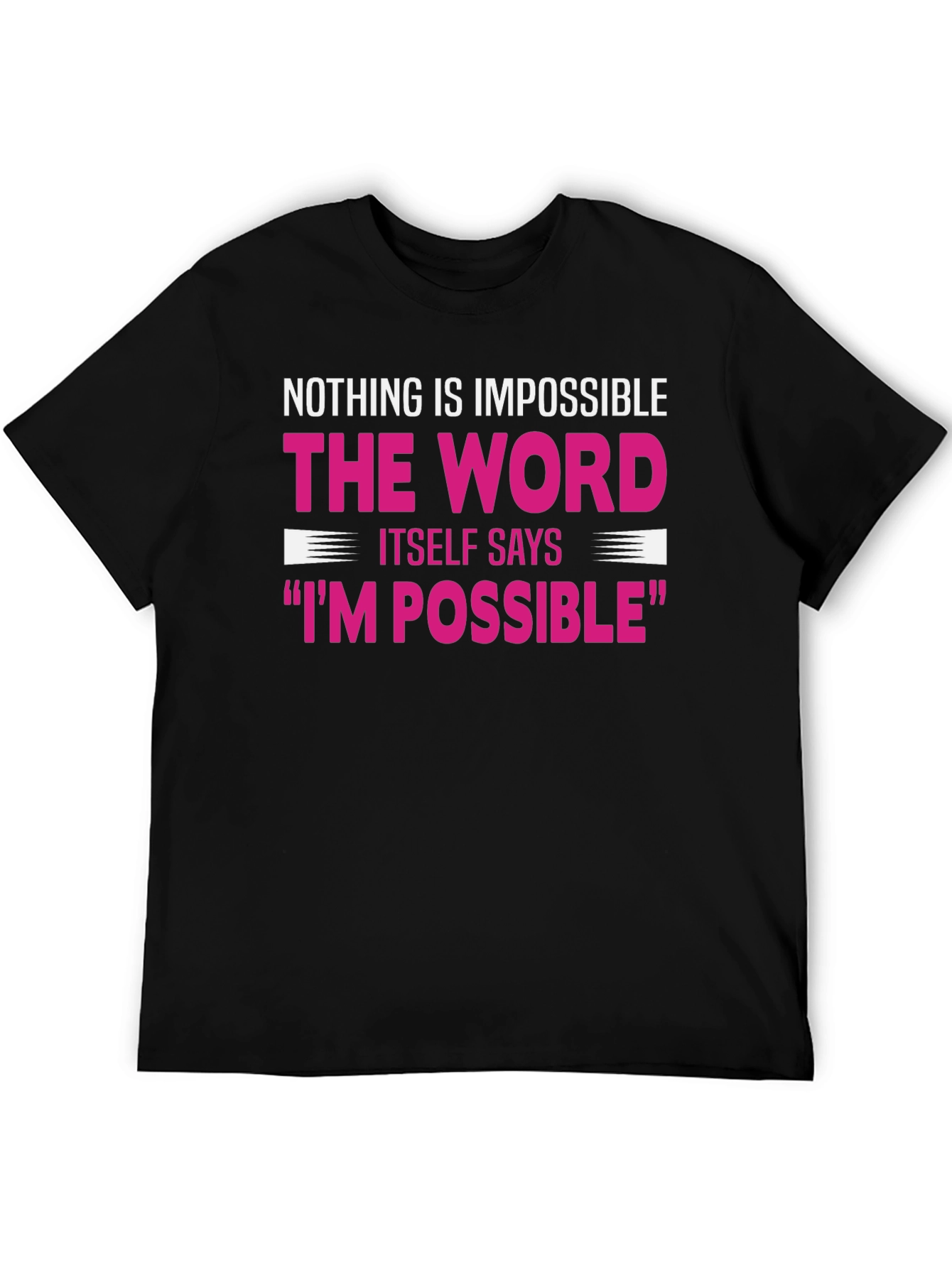 Black Motivational Graphic Tee - Nothing Is Impossible view 5