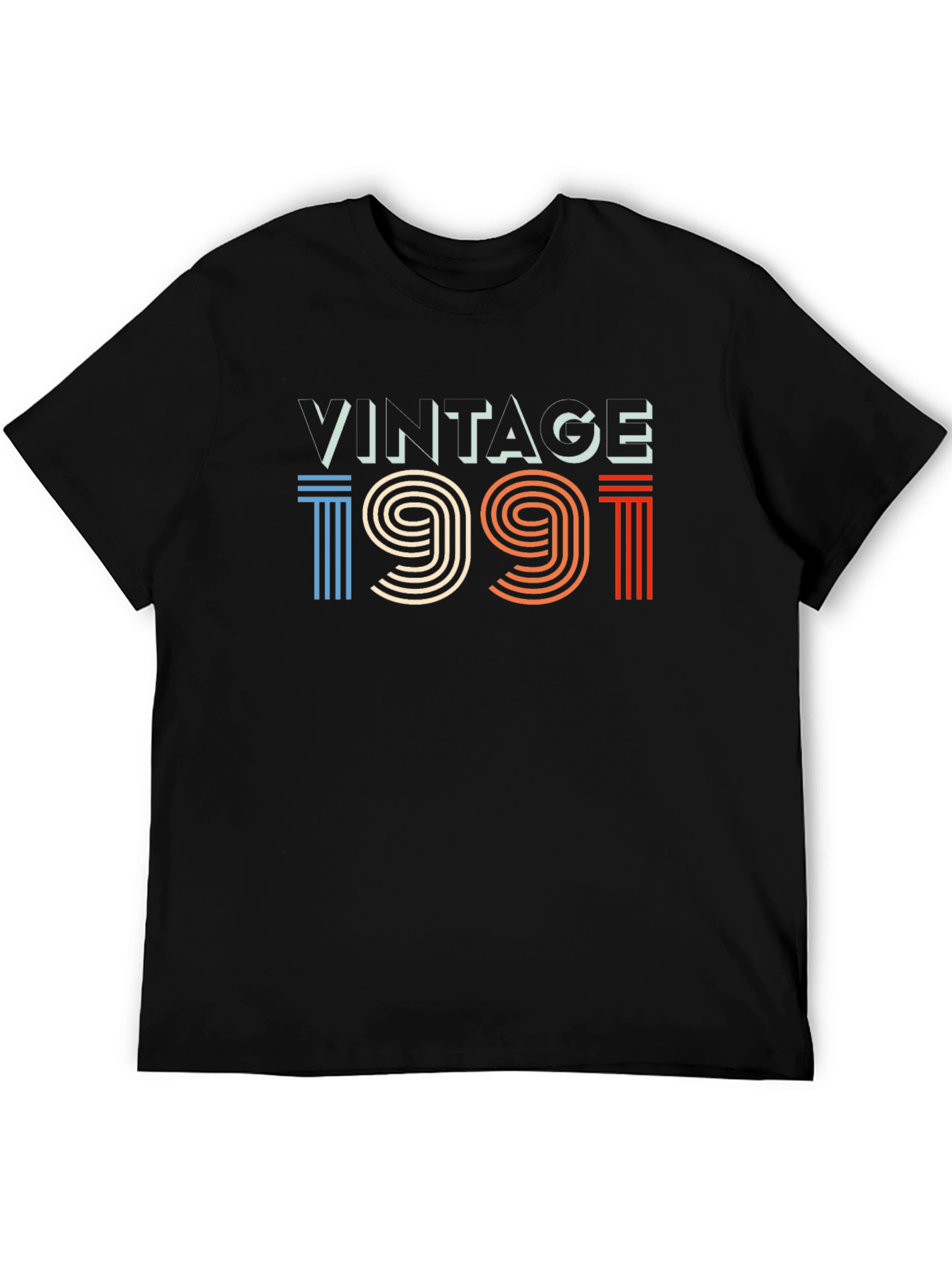 Black Vintage 1991 Birthday T-Shirt view 5