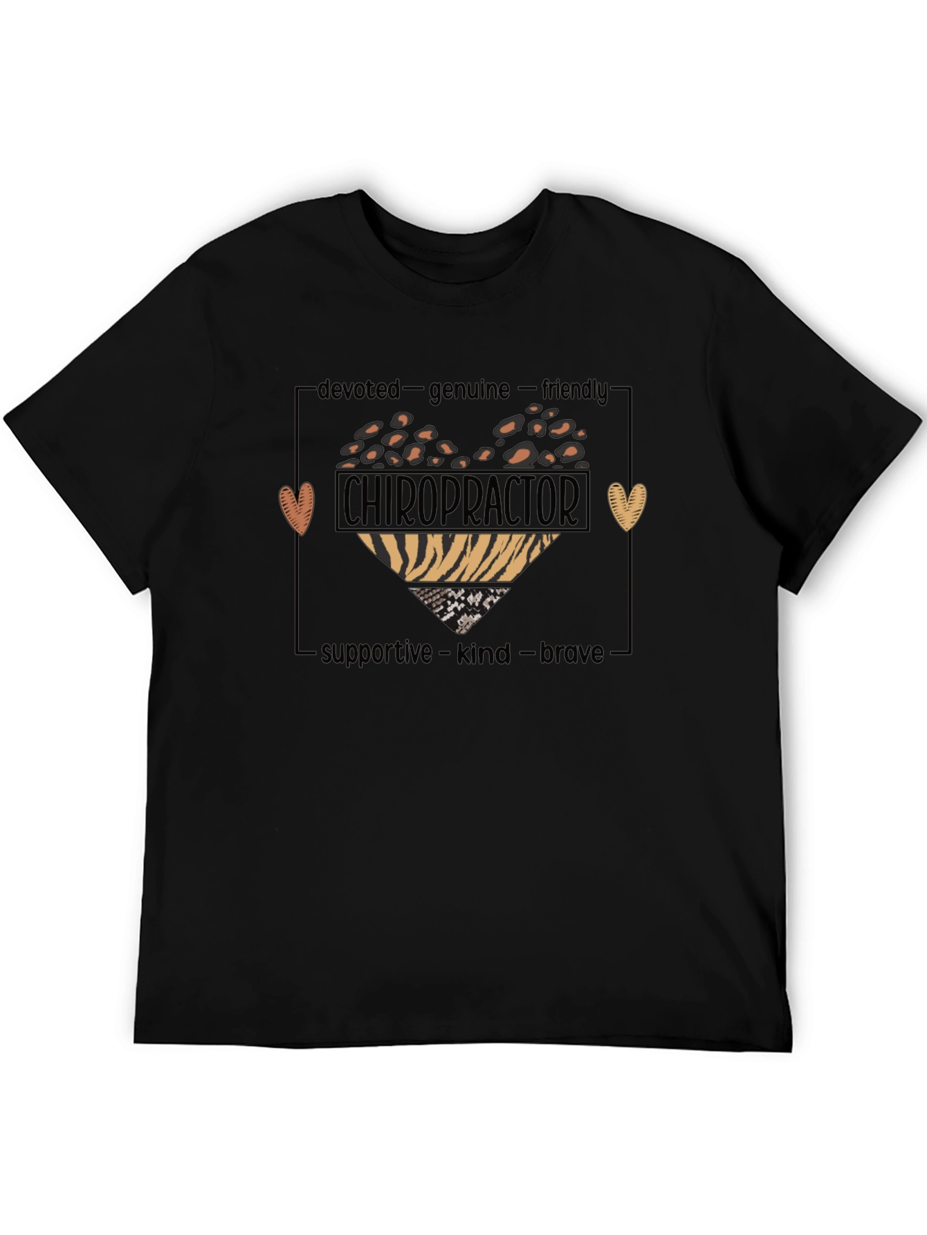 Black Chiropractor Heart Graphic T-Shirt view 5