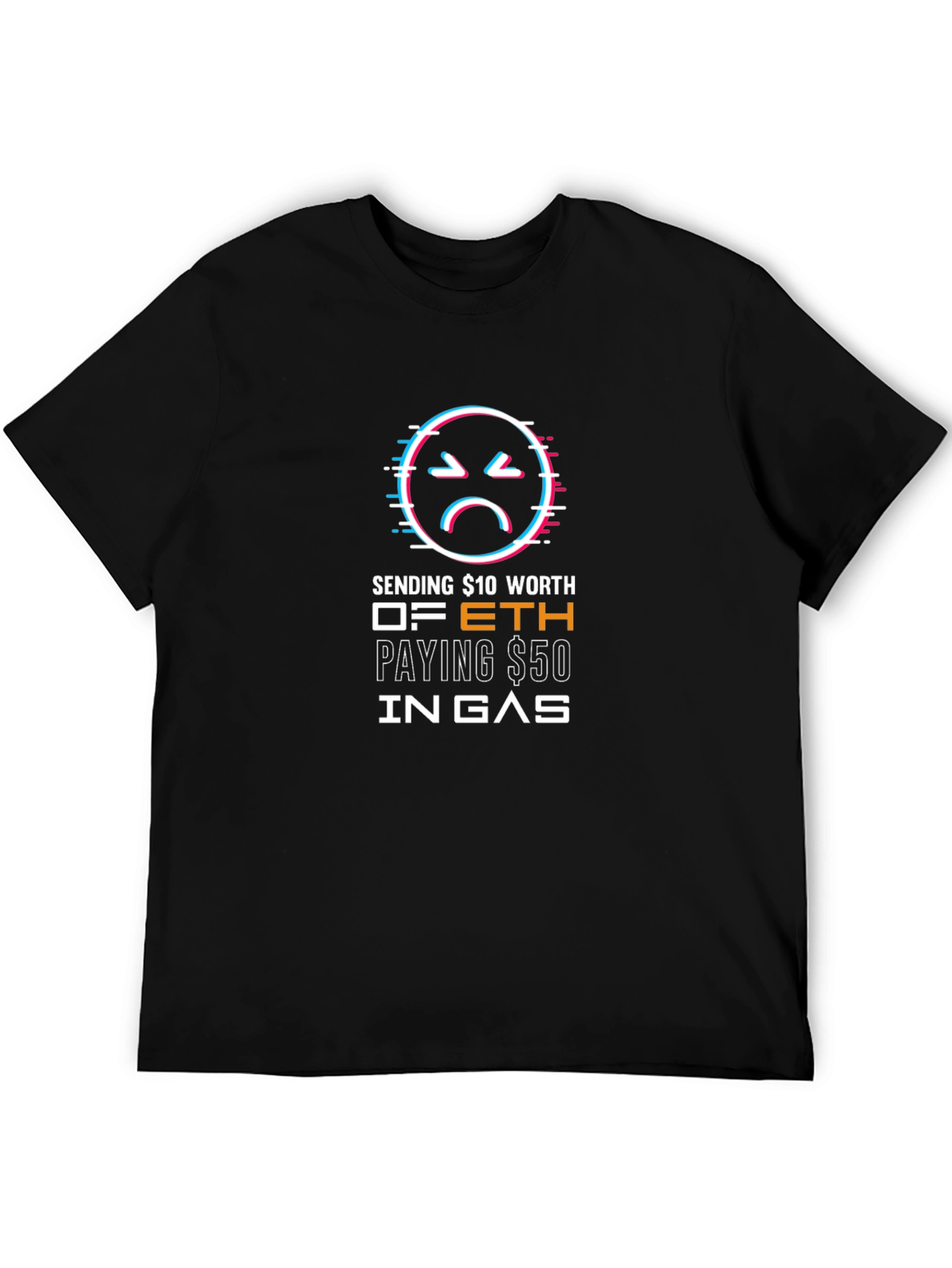 Black Crypto Humor T-Shirt - Gas Fees Got You Down? view 5