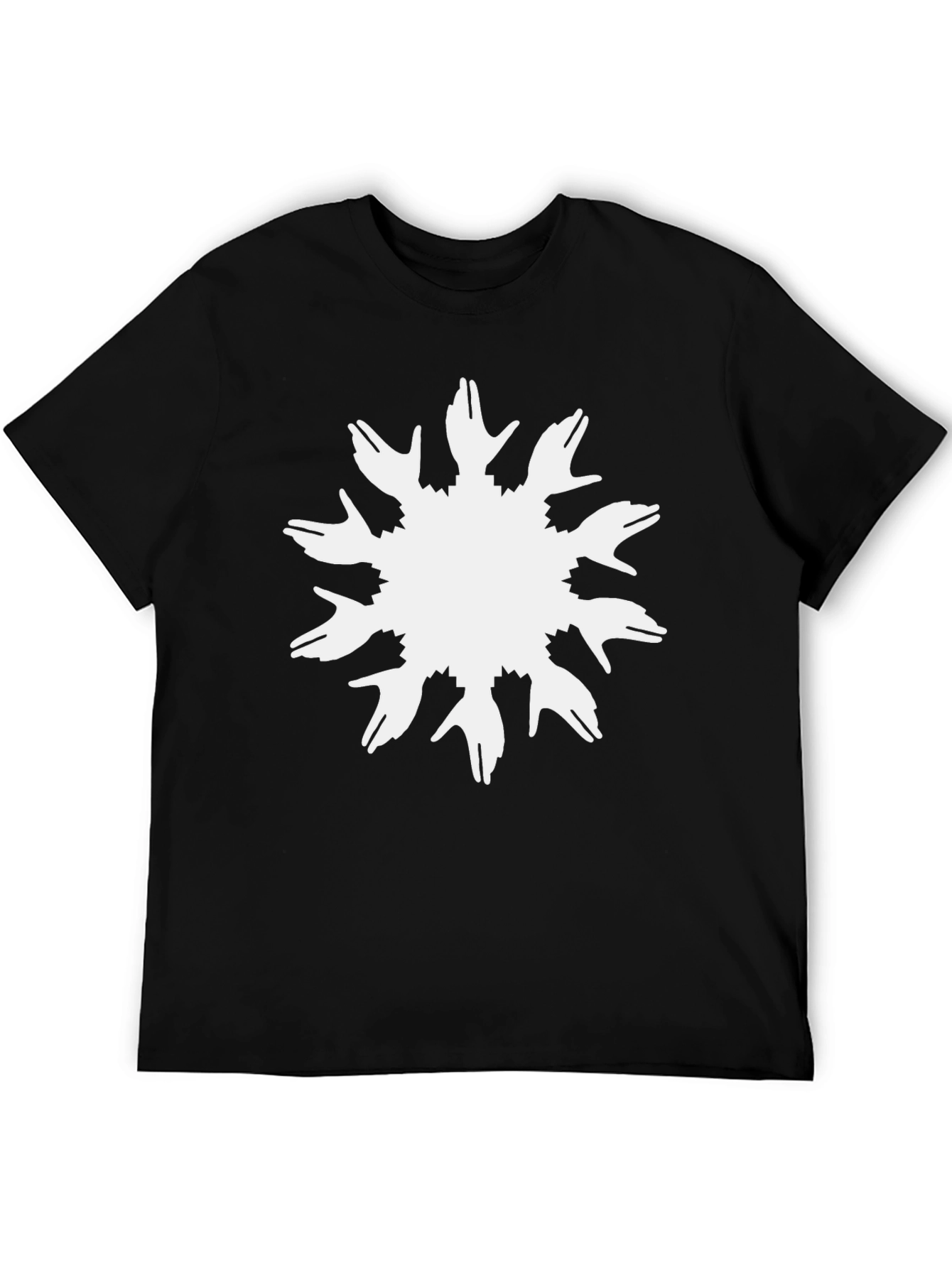 Black Unique Hands Sunburst Graphic Black T-Shirt view 5