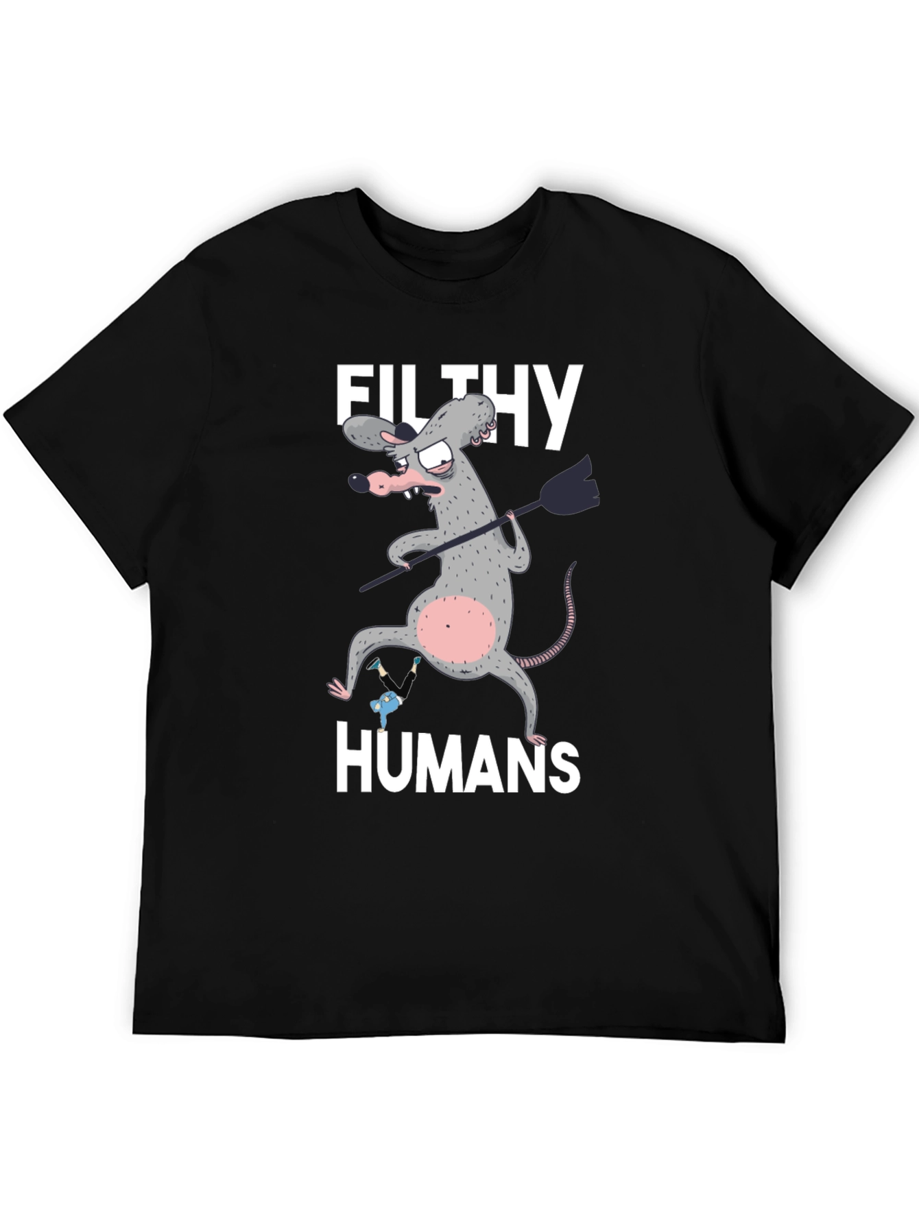 Black Filthy Humans Graphic T-Shirt view 5