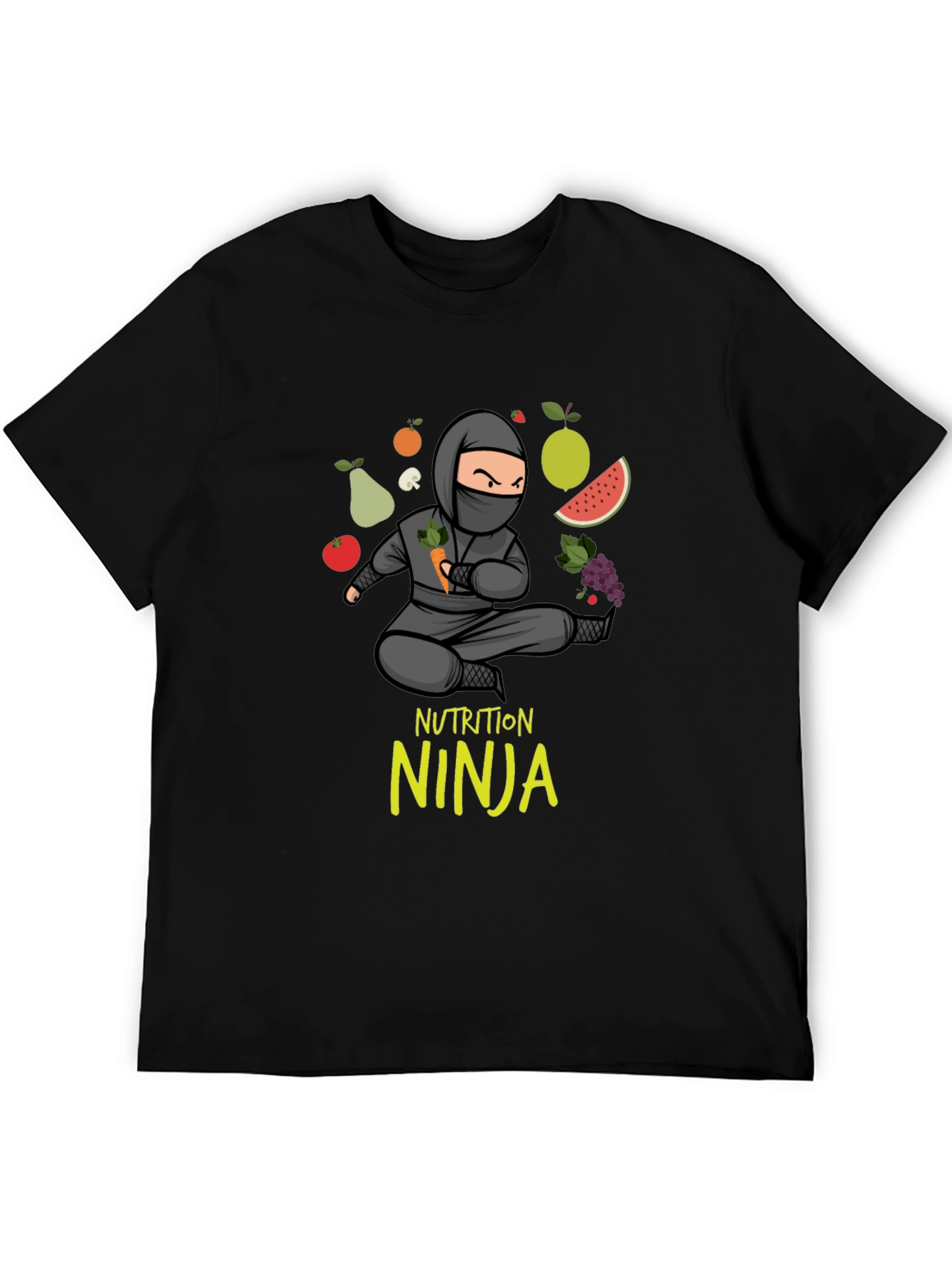 Black Nutrition Ninja T-Shirt - Healthy Eating Tee view 5