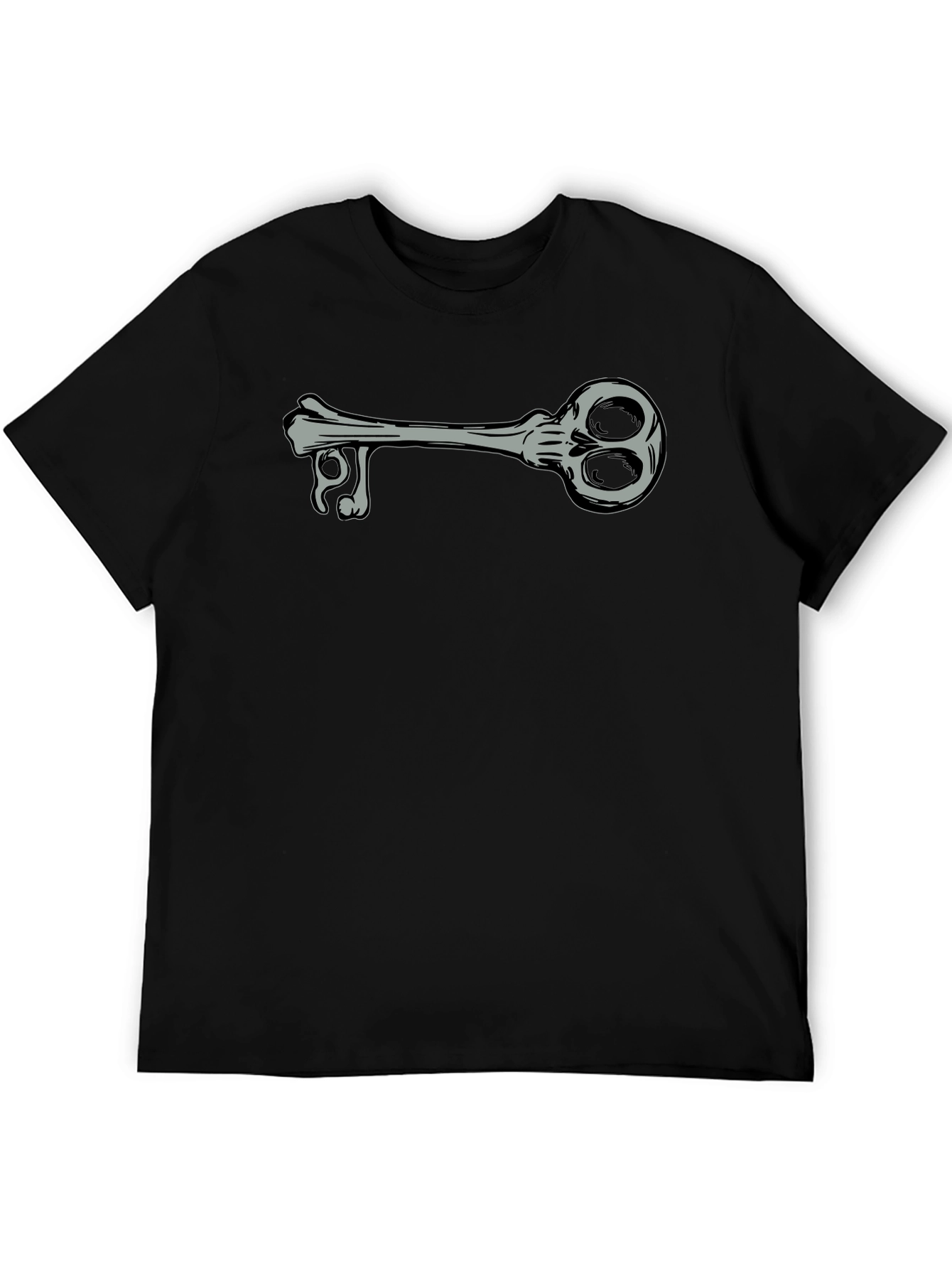 Black Skeleton Key Graphic Tee - Unisex Black T-Shirt view 5