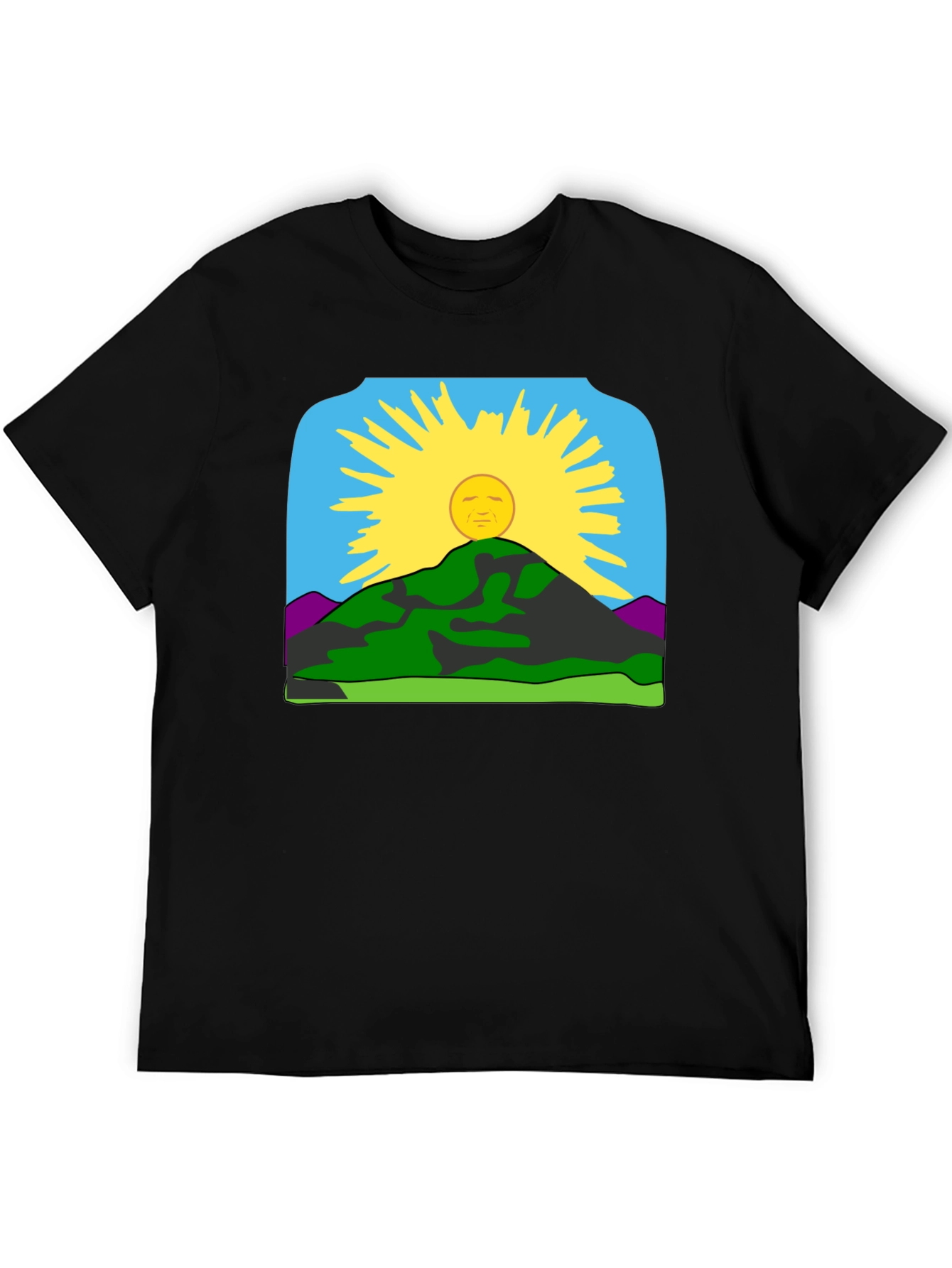 Black Sunrise Mountain Graphic Tee - Black Casual Shirt view 5