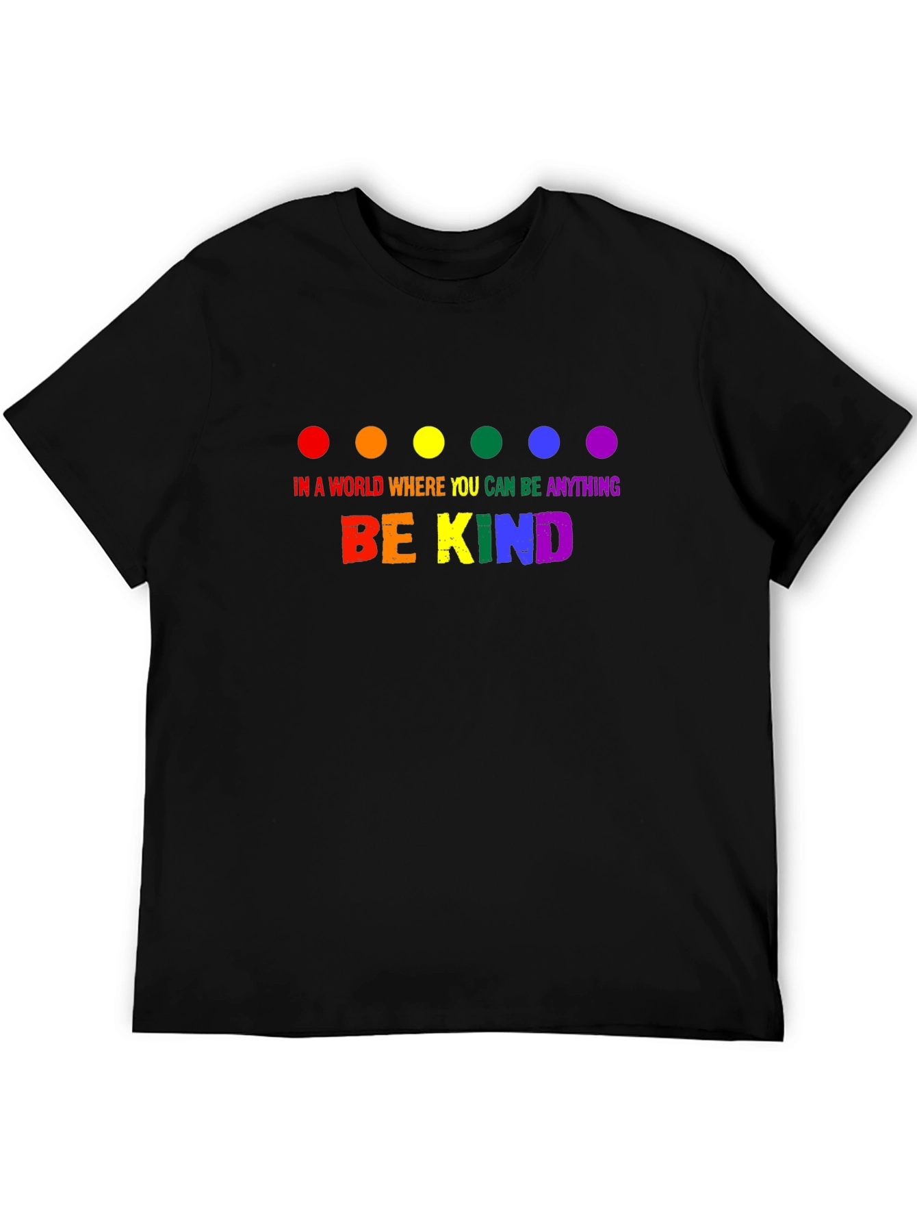 Black Be Kind Rainbow Graphic Tee view 5