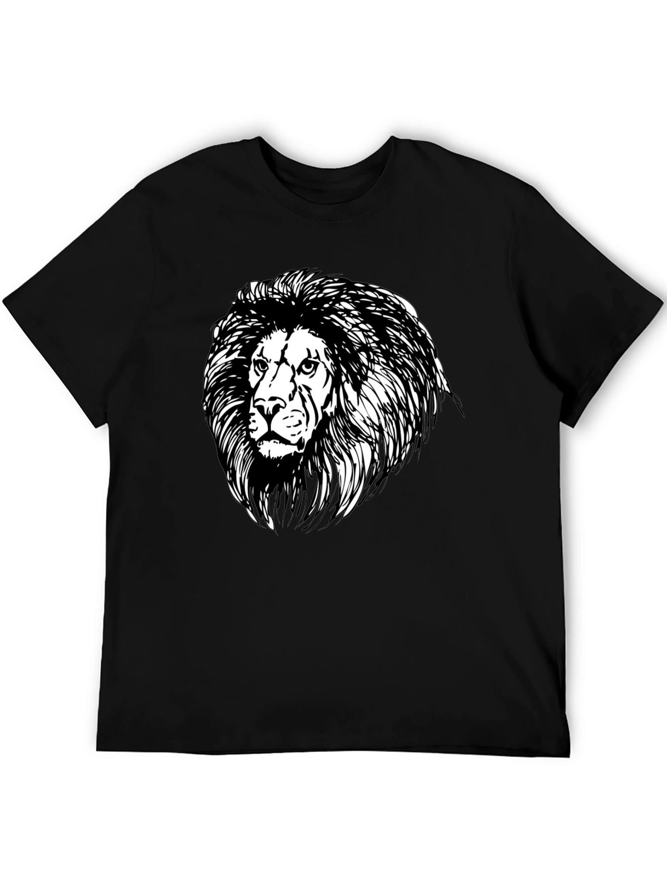 Black Lion Graphic Black Tee - Classic Style view 5