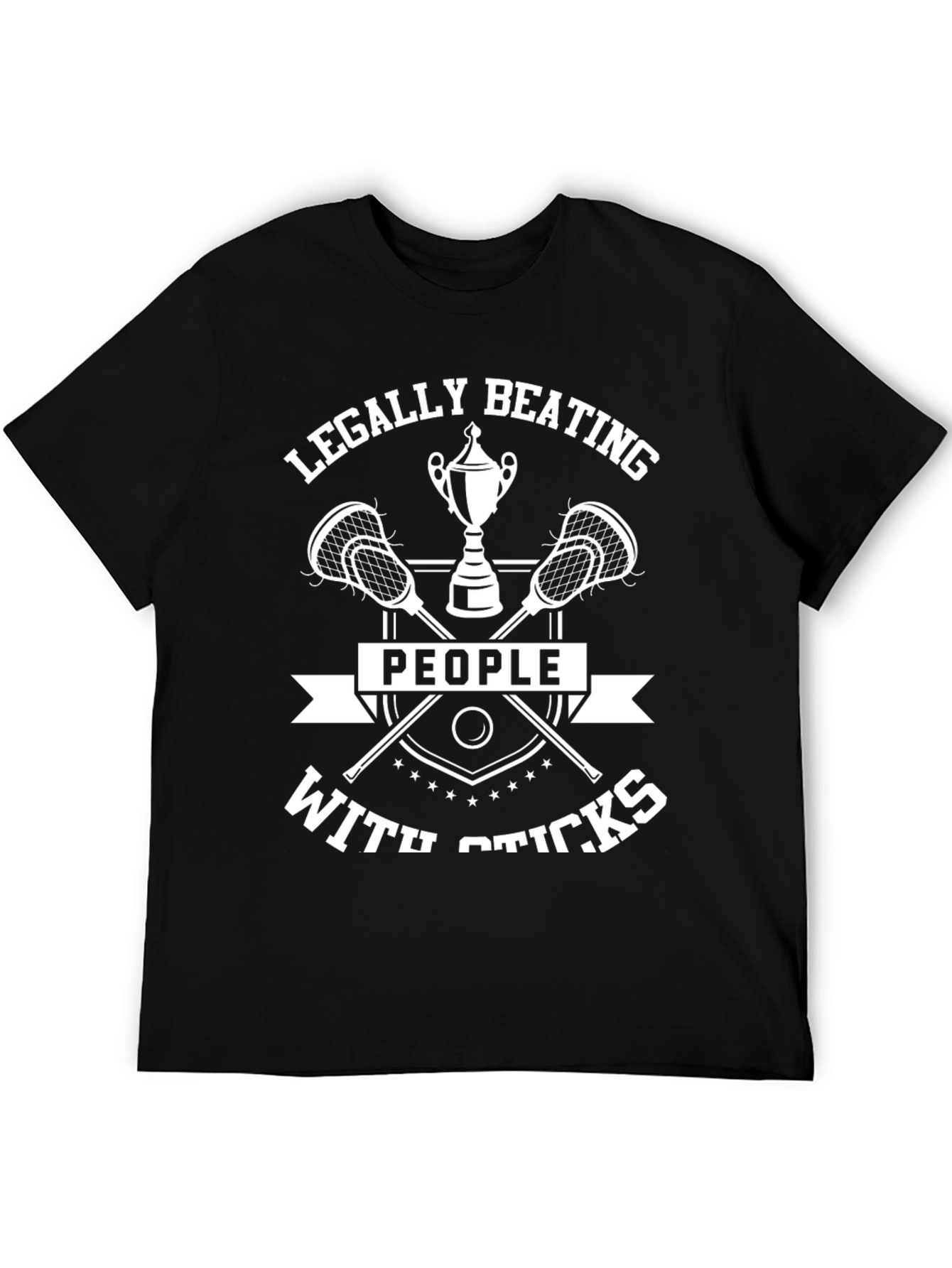 Black Legally Beating People With Sticks Graphic Tee view 5