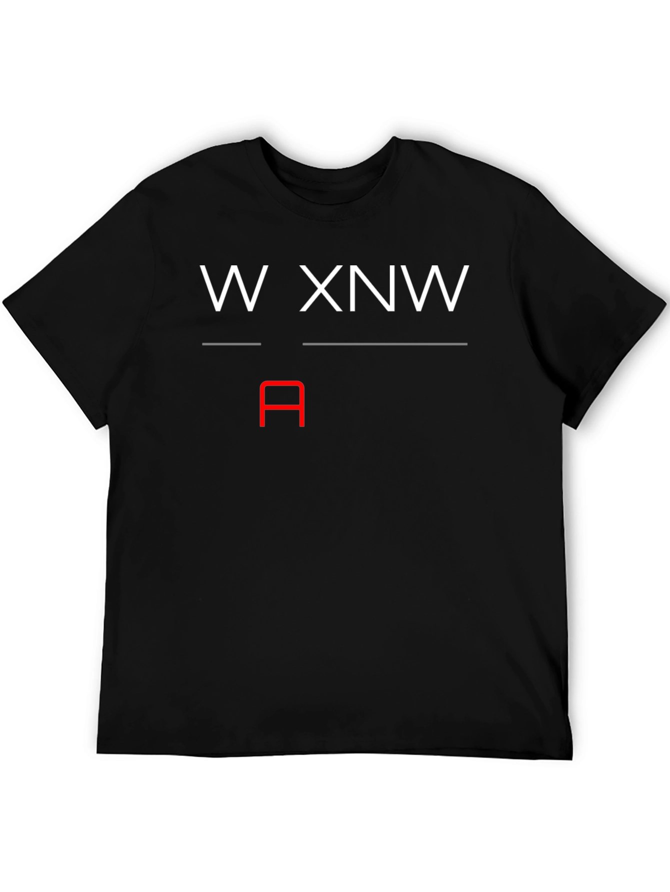 Black Modern Graphic Tee - "W XNW" Design view 5