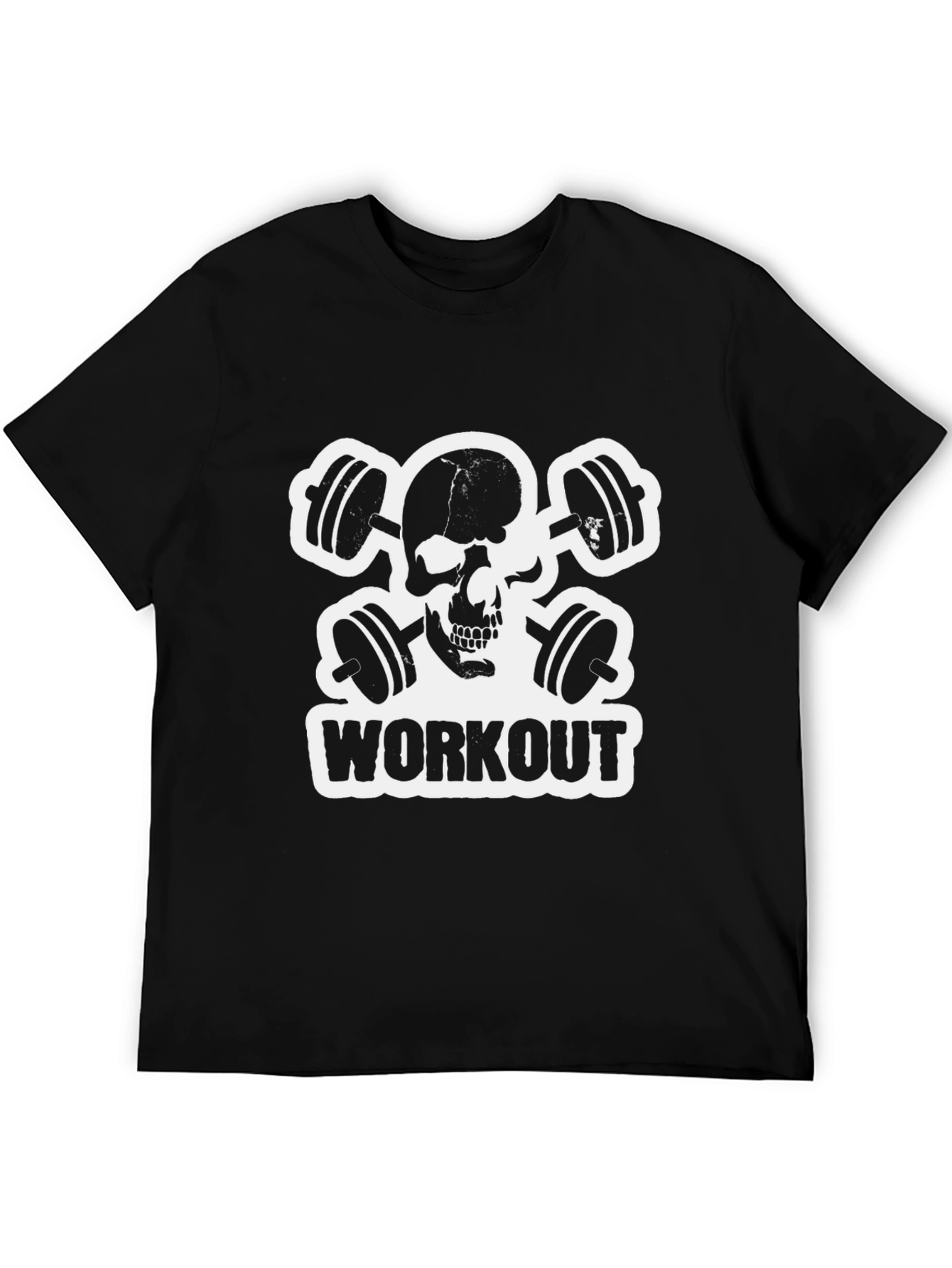 Black Workout Skull Black T-Shirt view 5