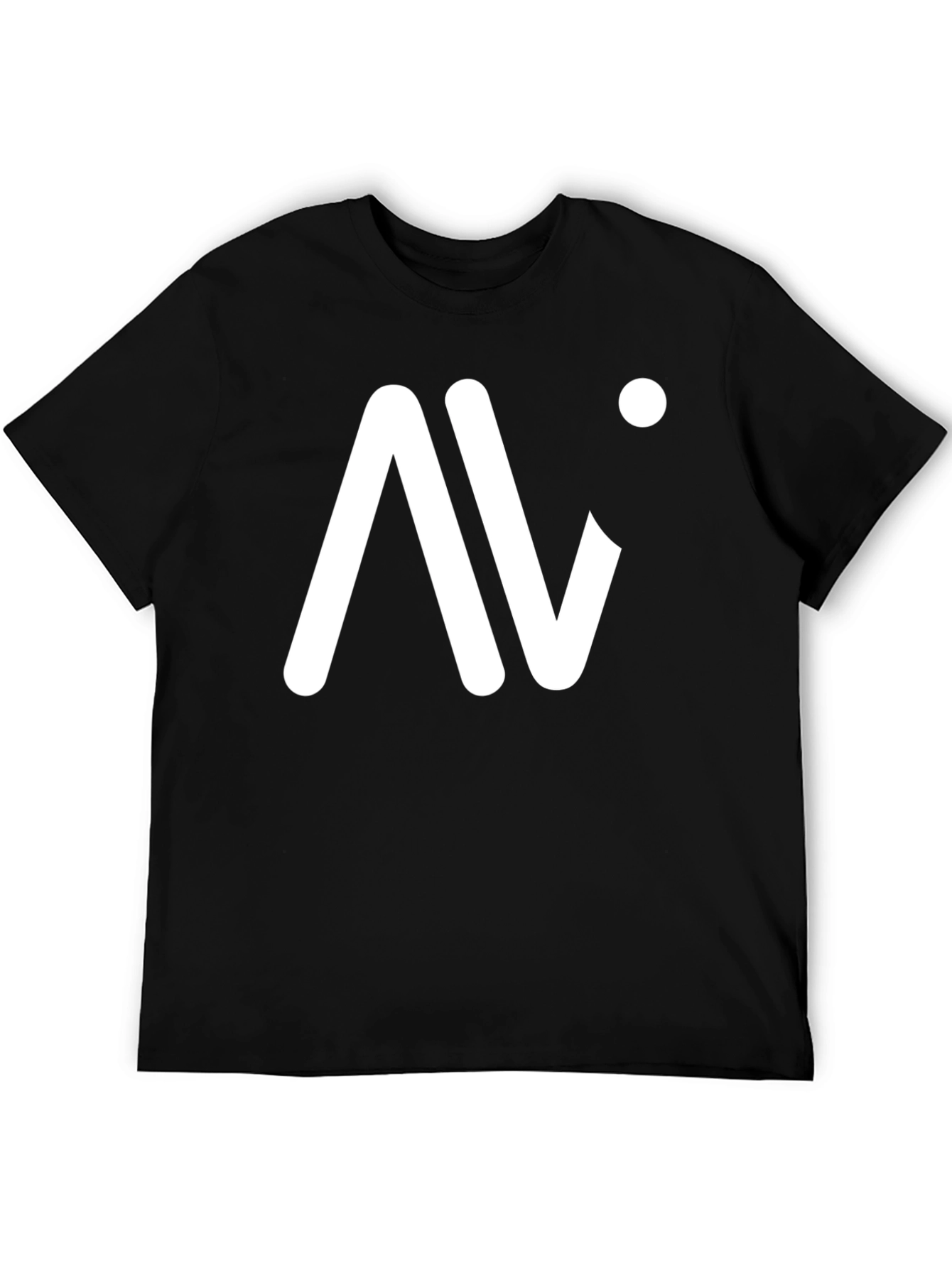 Black Modern Graphic Tee - Black Cotton Blend Casual Wear view 5