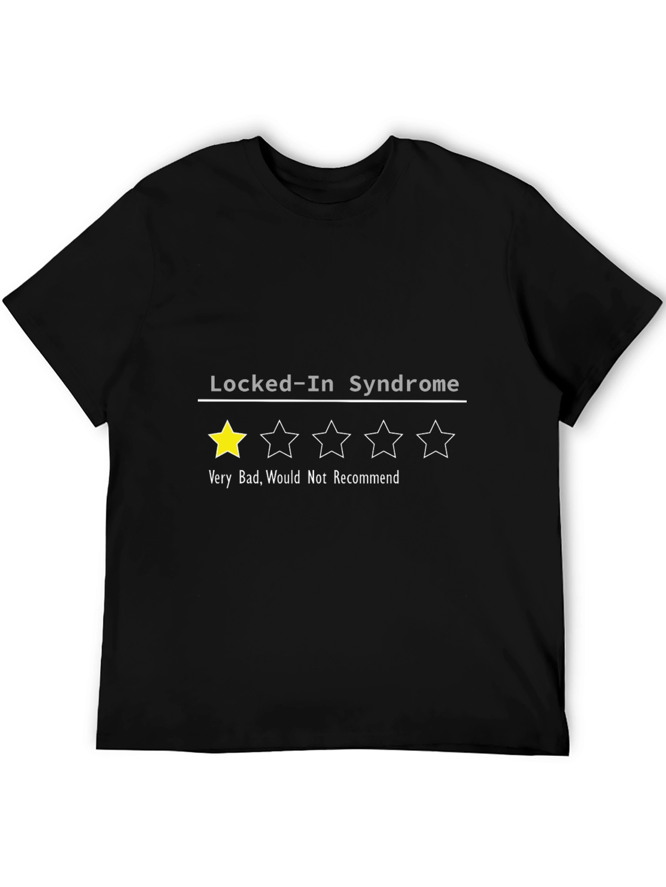 Black Locked-In Syndrome One-Star T-Shirt view 5