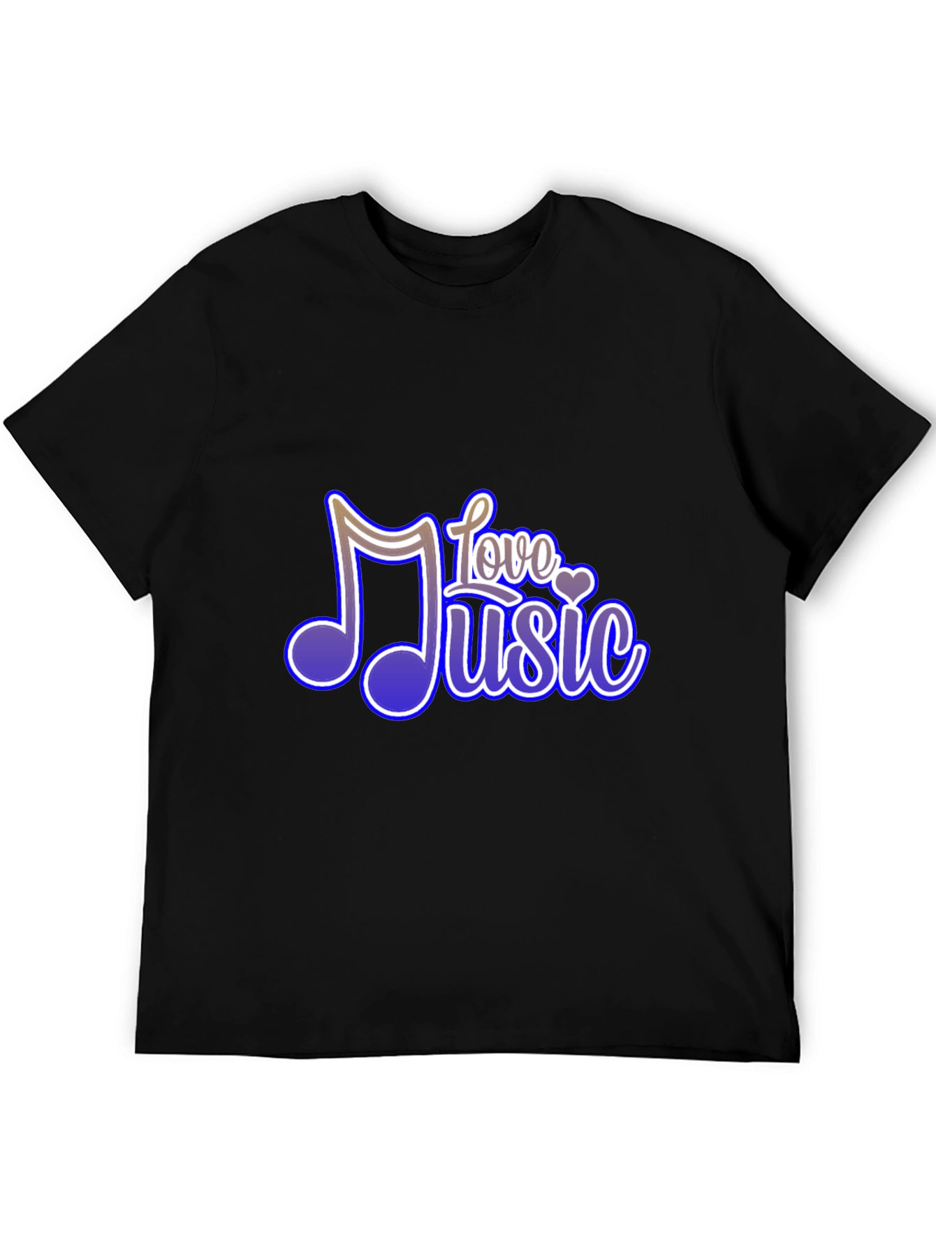 Black Love Music Graphic Tee - Soft Black T-Shirt view 5