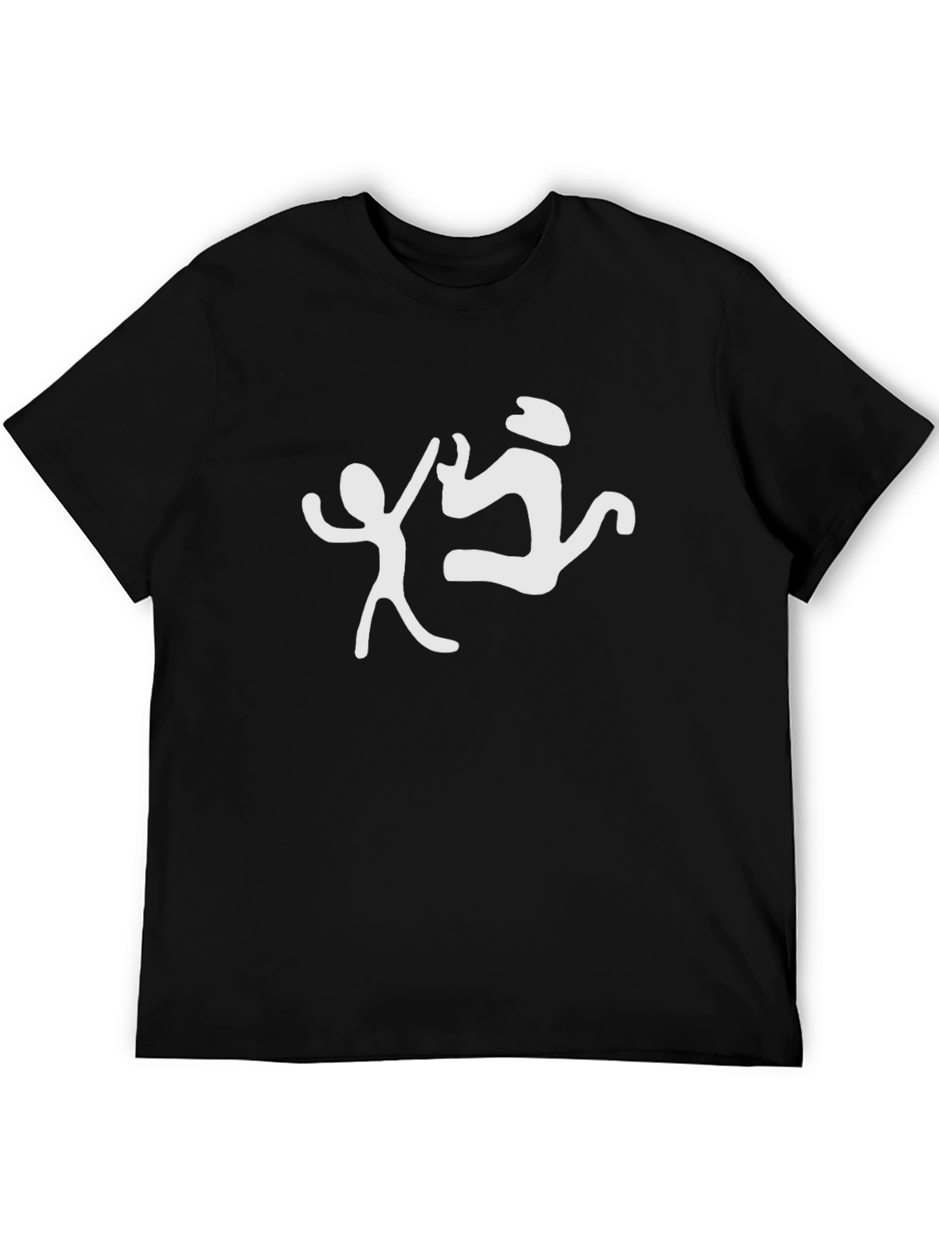 Black Funky Black Tee with Abstract Dancer Graphic view 5