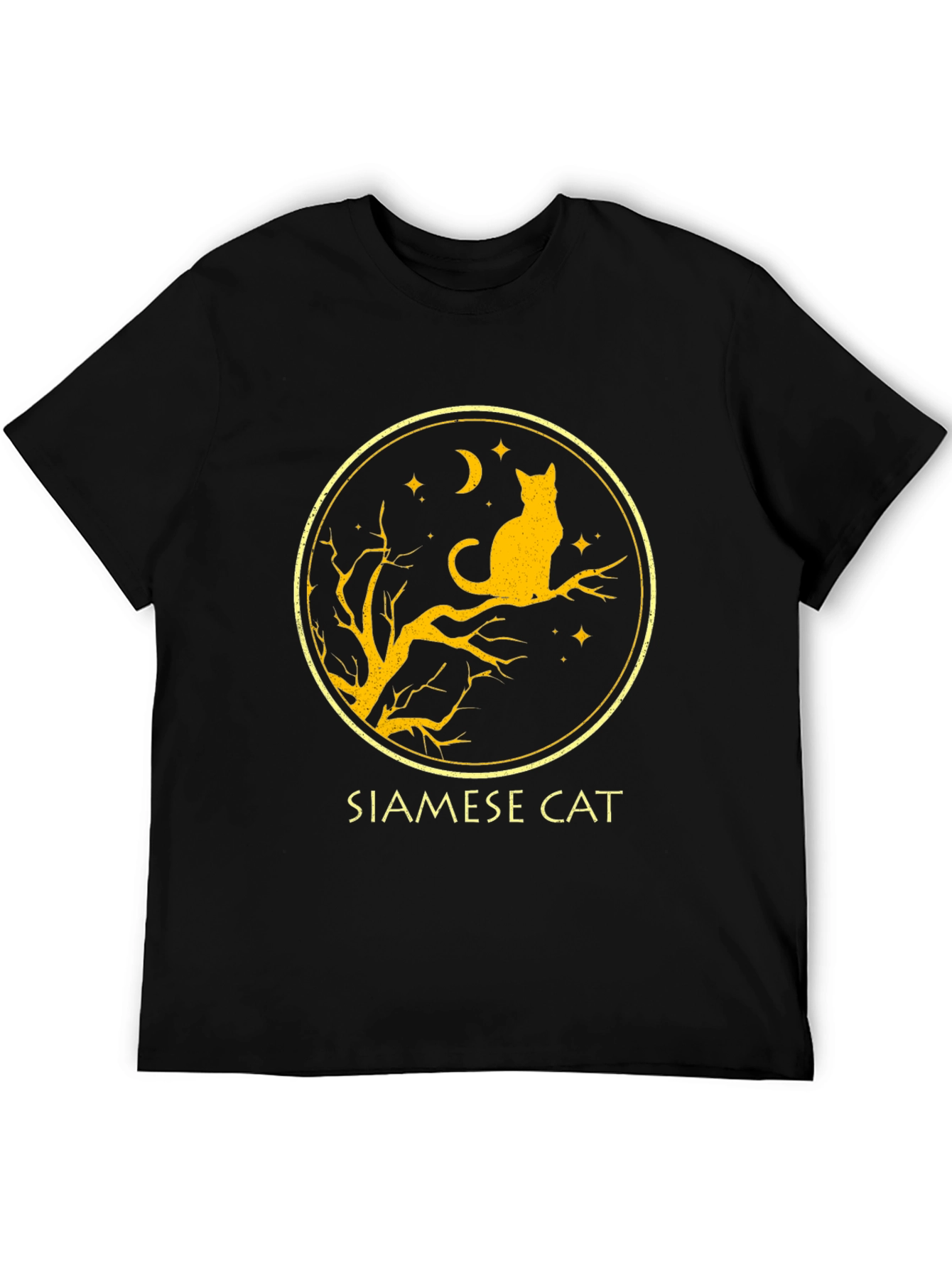 Black Siamese Cat T-Shirt - Black view 5