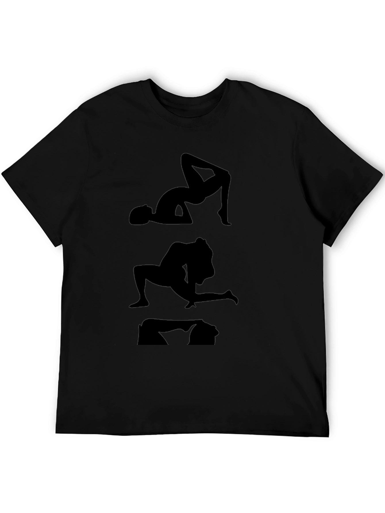 Black Silhouette Yoga Pose Graphic Tee - Black view 5