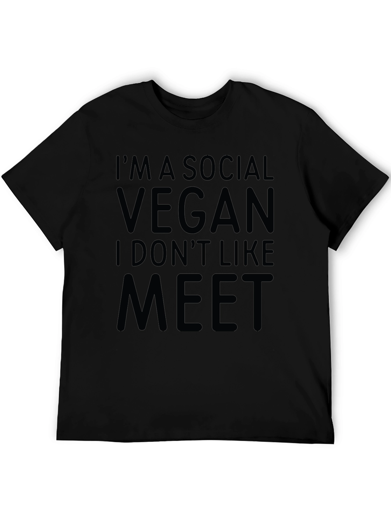 Black Social Vegan T-Shirt - Funny Veganism Tee view 5