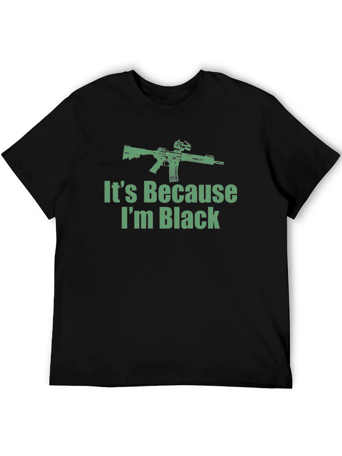 Black It's Because I'm Black Graphic T-Shirt view 5