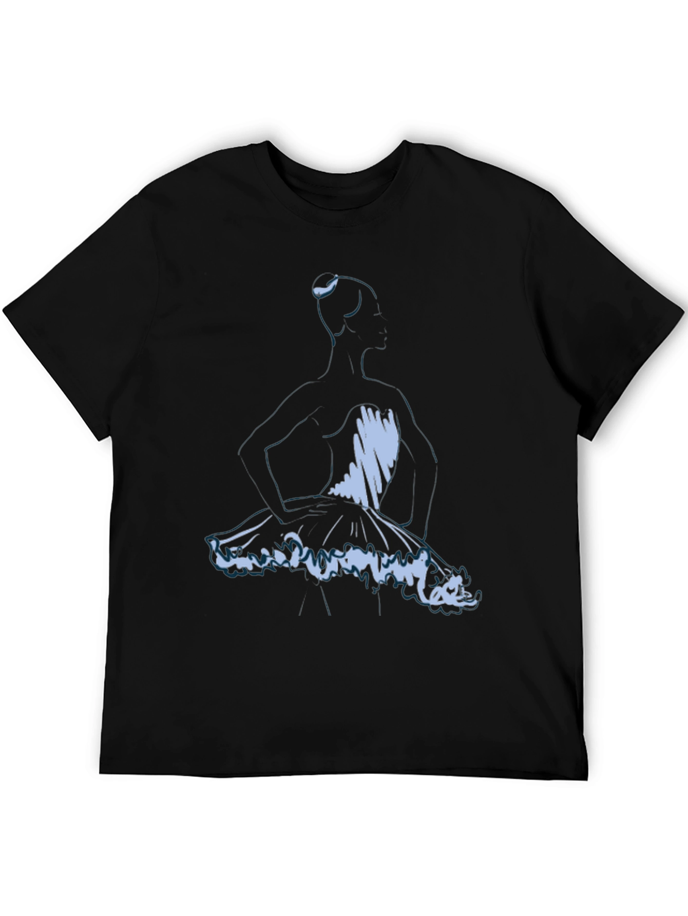 Black Ballerina Sketch Graphic Tee - Soft Black T-Shirt view 5