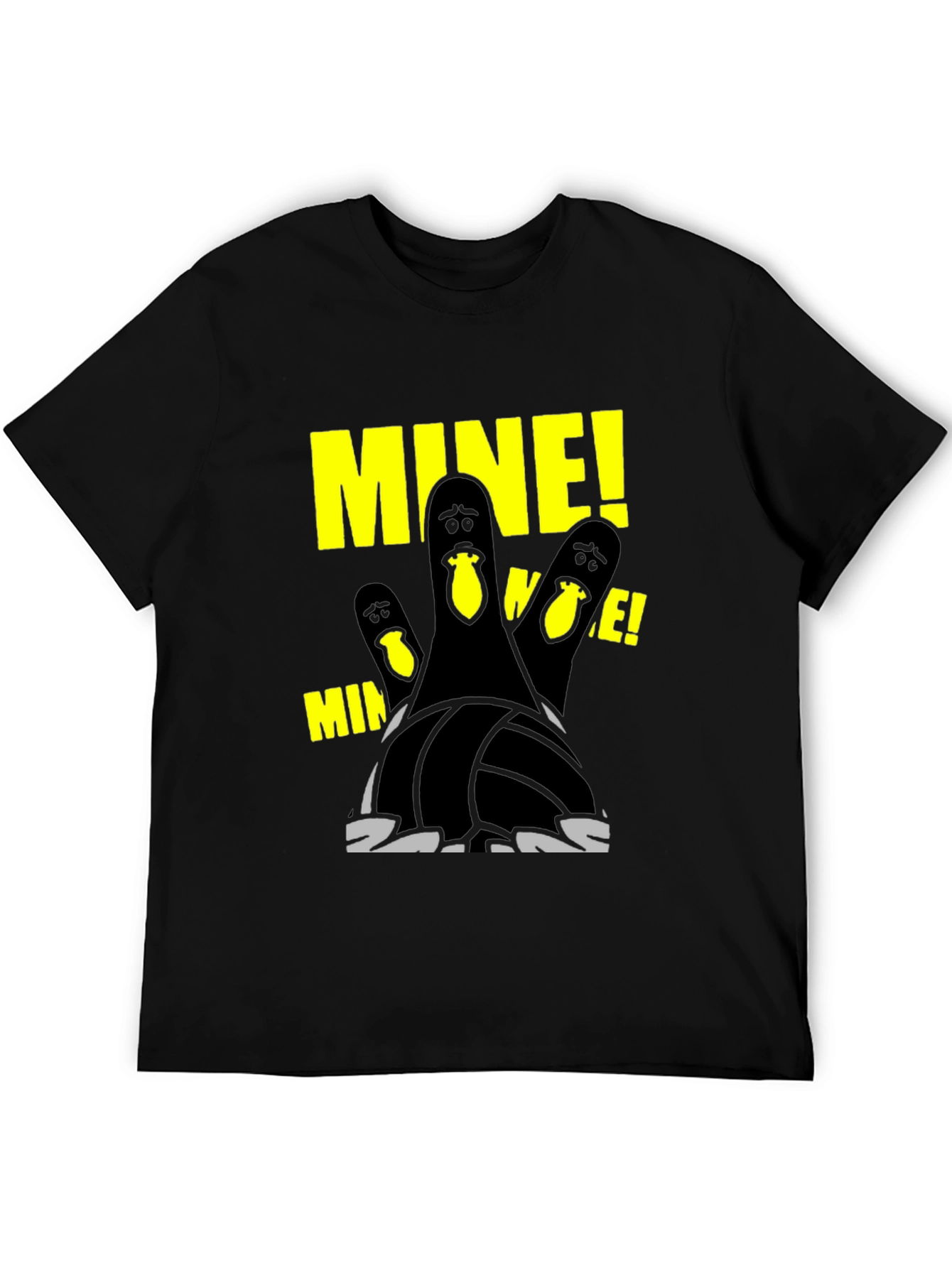 Black Funny Bowling Pins "MINE" T-Shirt view 5