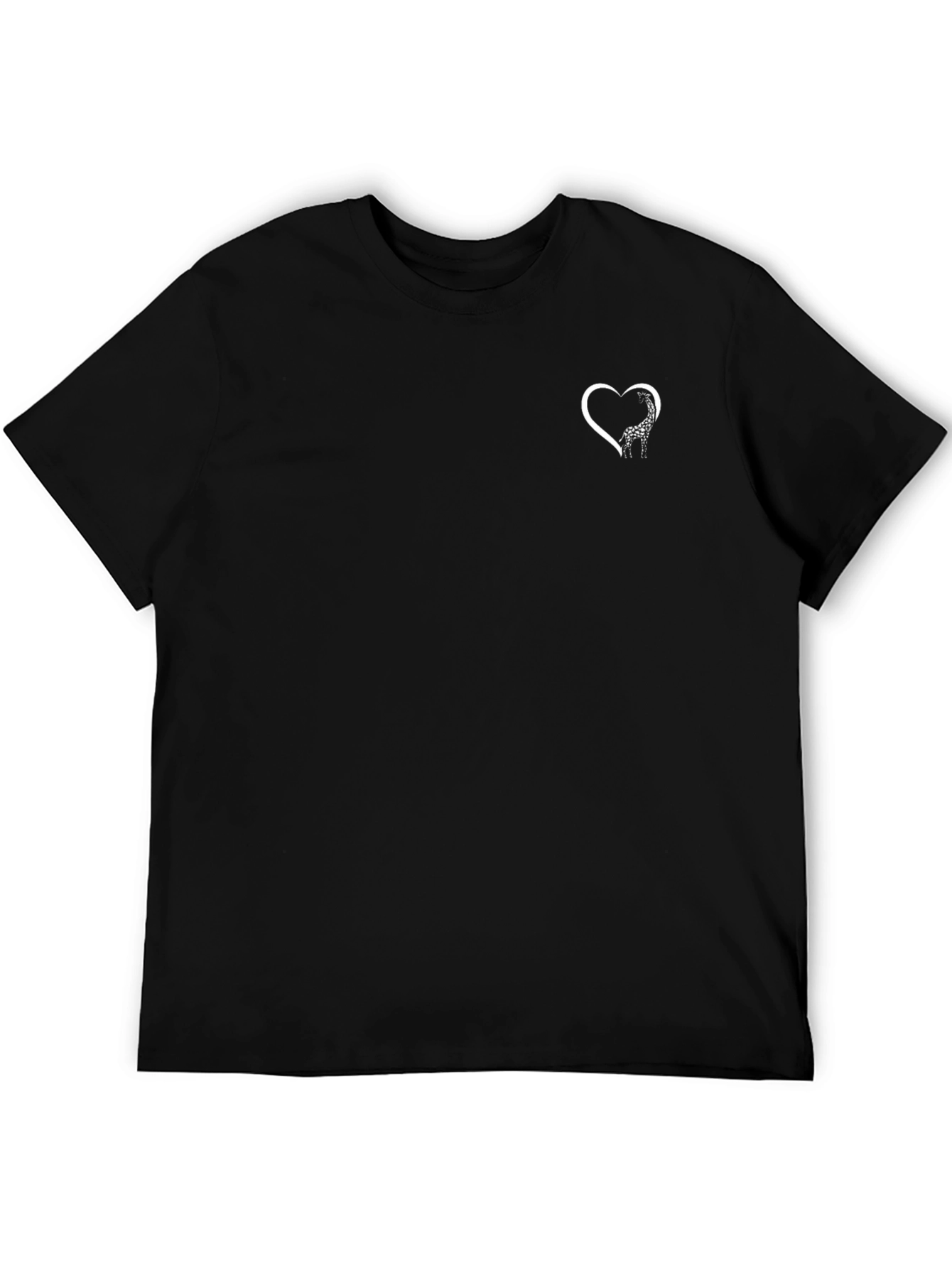 Black Black Giraffe Heart T-Shirt view 5