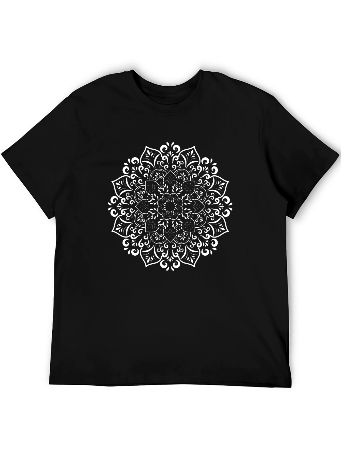 Black Mandala Graphic Print Black T-Shirt view 5