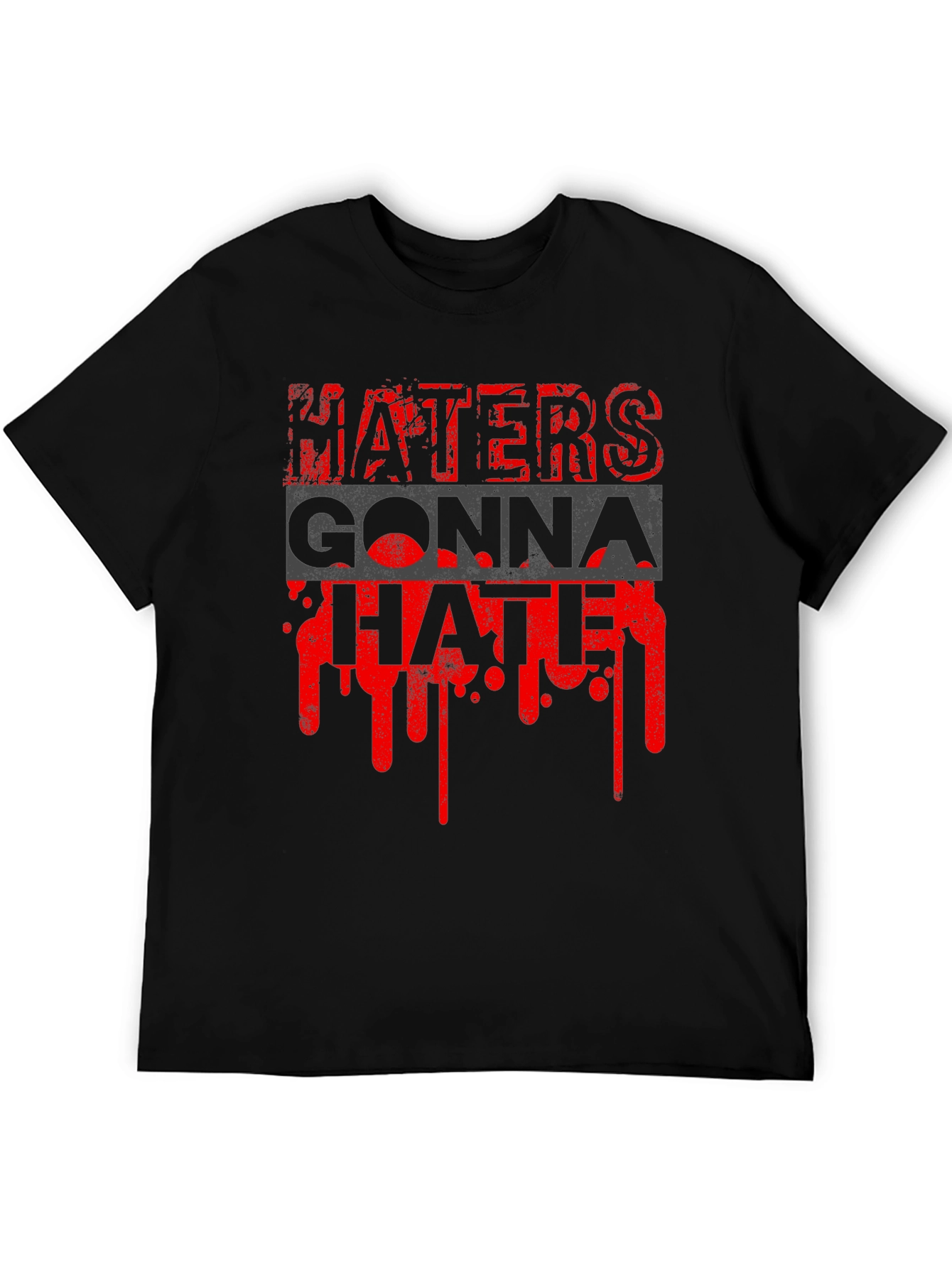 Black Haters Gonna Hate Graphic Tee - Men's Black T-Shirt view 5