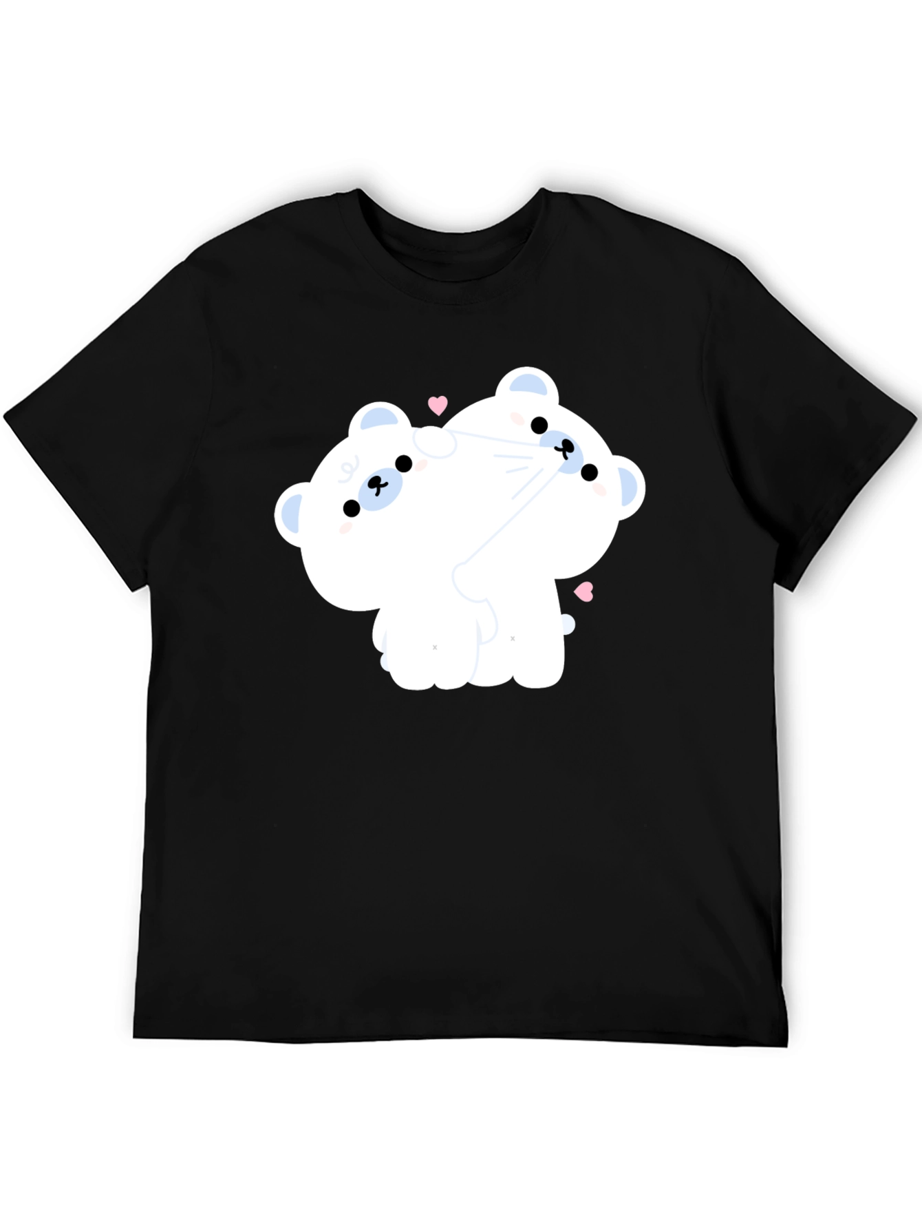 Black Cute Cartoon Bear T-Shirt view 5