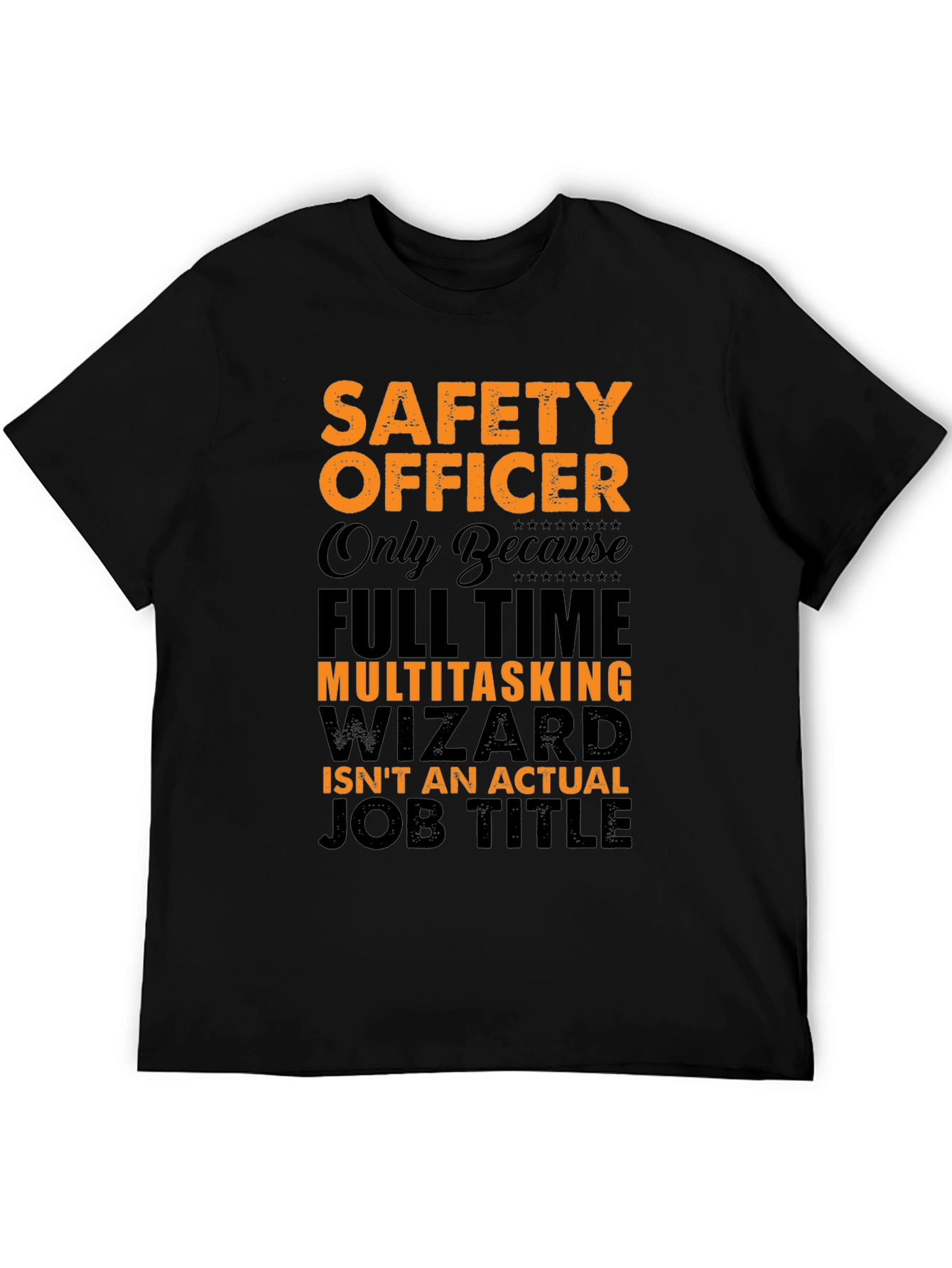 Black Safety Officer Multitasking Wizard T-Shirt view 5