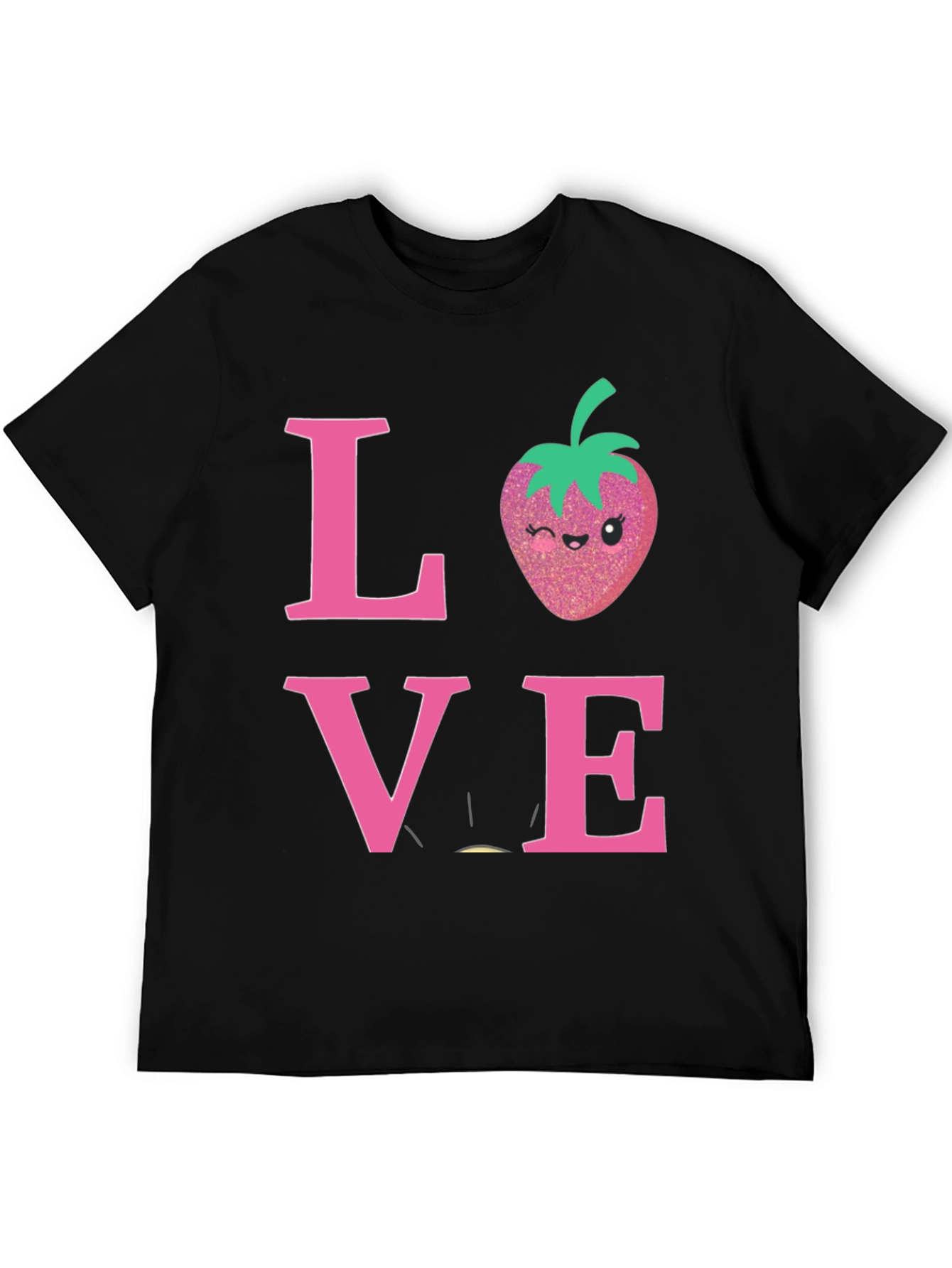 Black Love Strawberry Graphic T-Shirt view 5