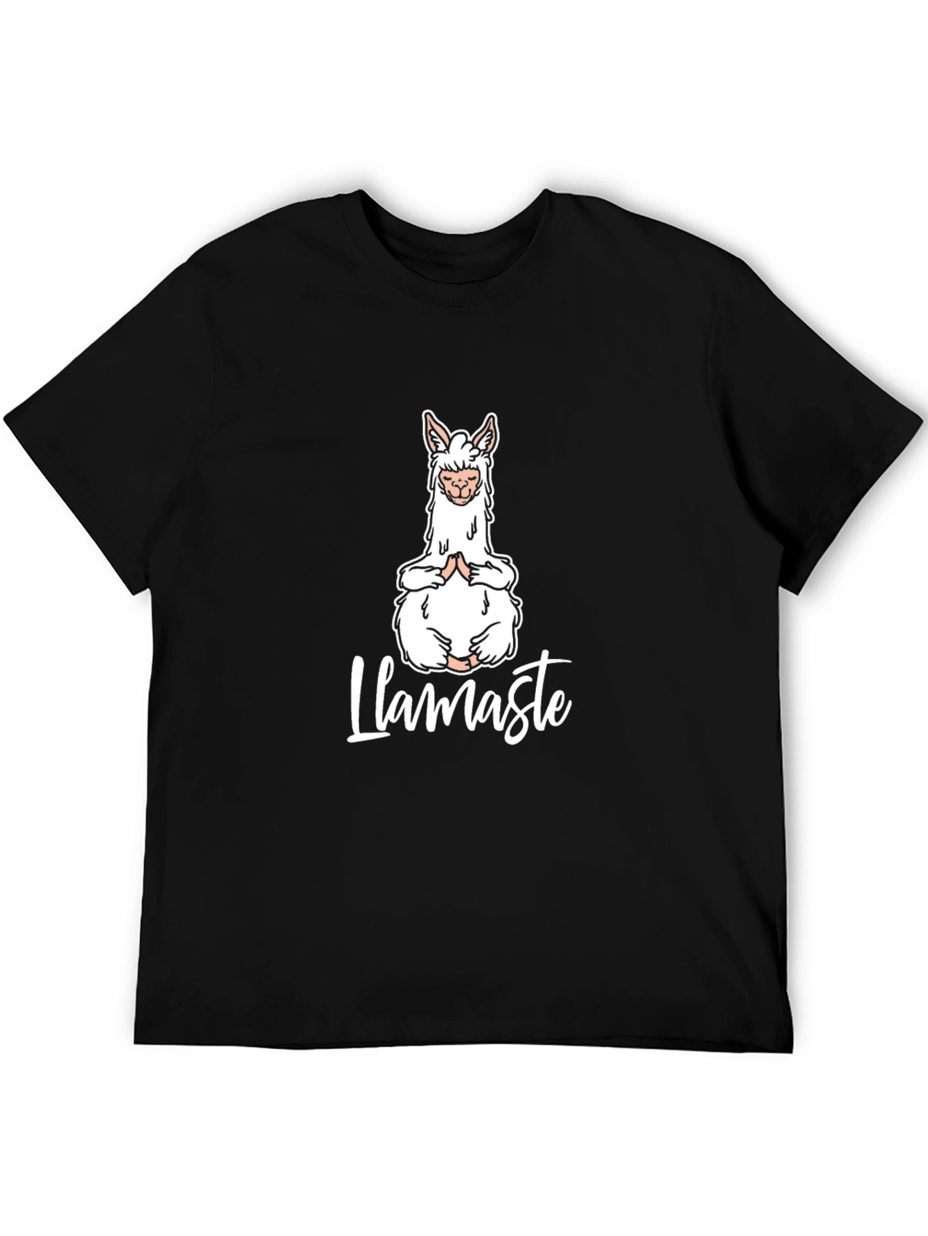 Black Llamaste Yoga T-Shirt - Black Cotton Blend view 5
